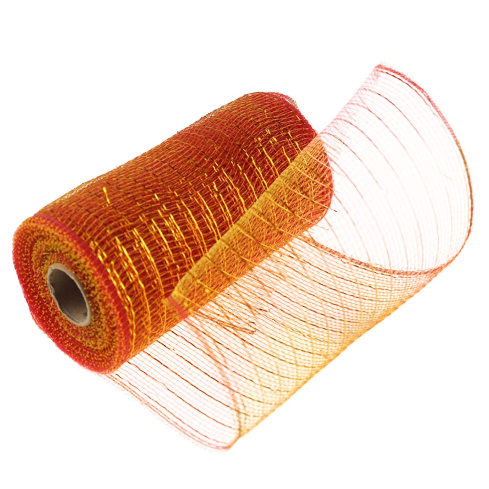15cm x 10cm Gold Christmas Mesh Wrapping Paper Roll - Decorative Plastic Mesh for Wreaths, Flowers, Gift Packaging - Perfect for Christmas, Birthday Party Decorations (Red)