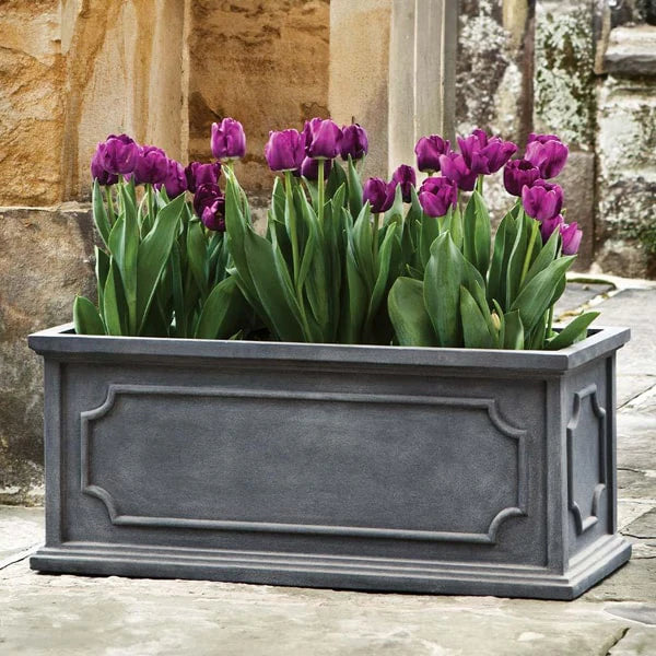 Hampshire Window Box Planter - Large Outdoor Flower Box for Windows, Balconies & Gardens | Durable Resin Planter by Campania International | Perfect for Herbs, Flowers & Decorative Plants