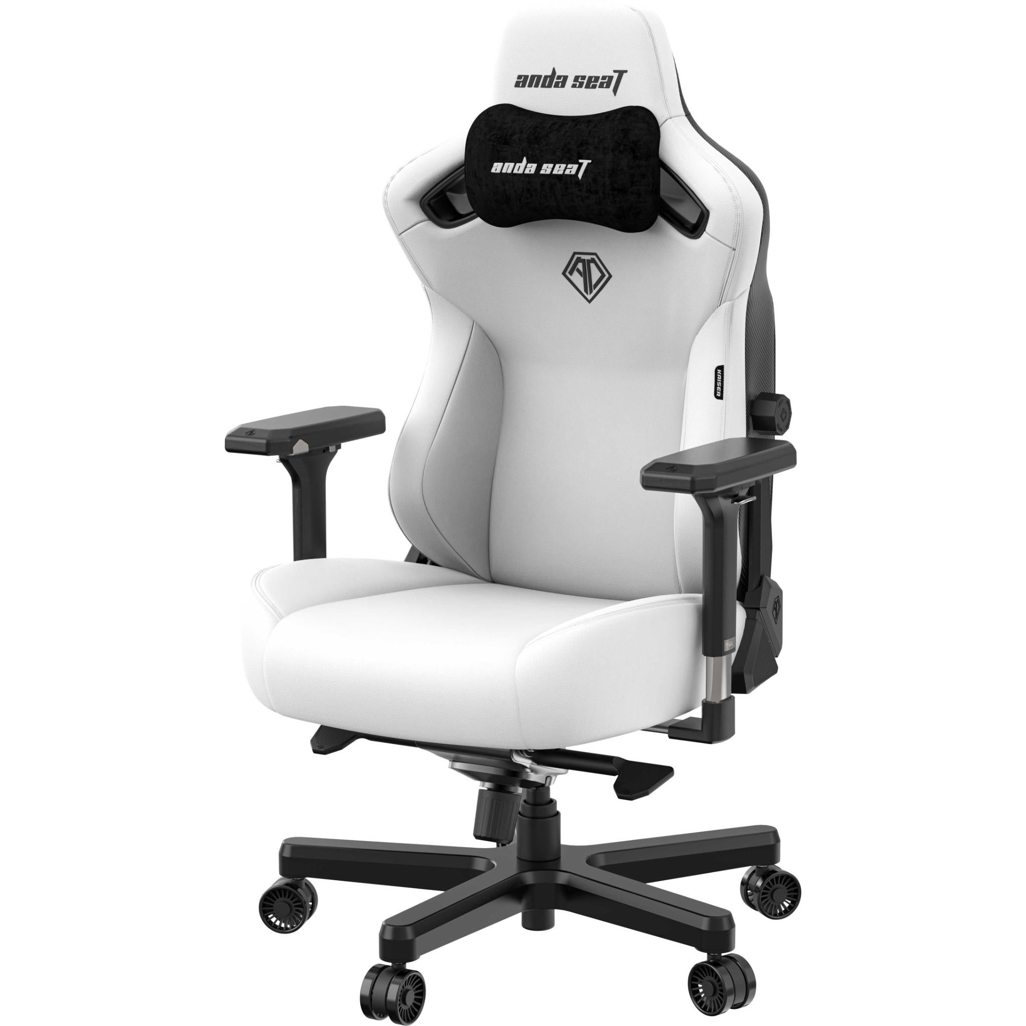 Anda Seat Kaiser 3 Series Premium Ergonomic Gaming Chair - White (Large Size) for PC, PS5, Xbox & Office - Comfortable Racing Style Chair with Lumbar Support