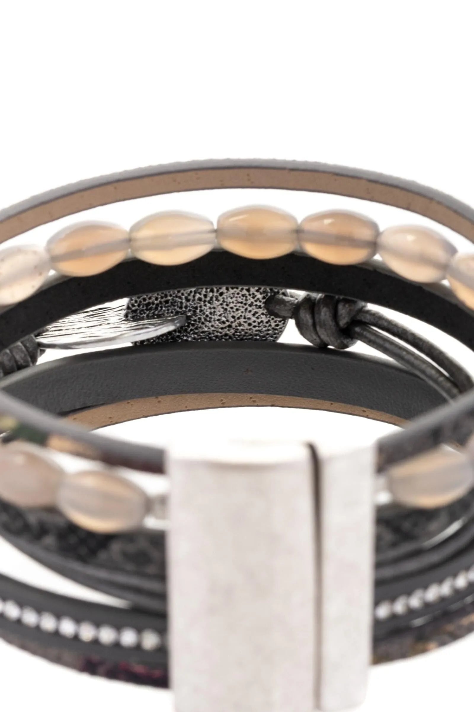 Handmade Beaded Leather Bracelet for Women - Boho Chic Rustic Style - Perfect for Casual Wear, Festivals & Gift Giving