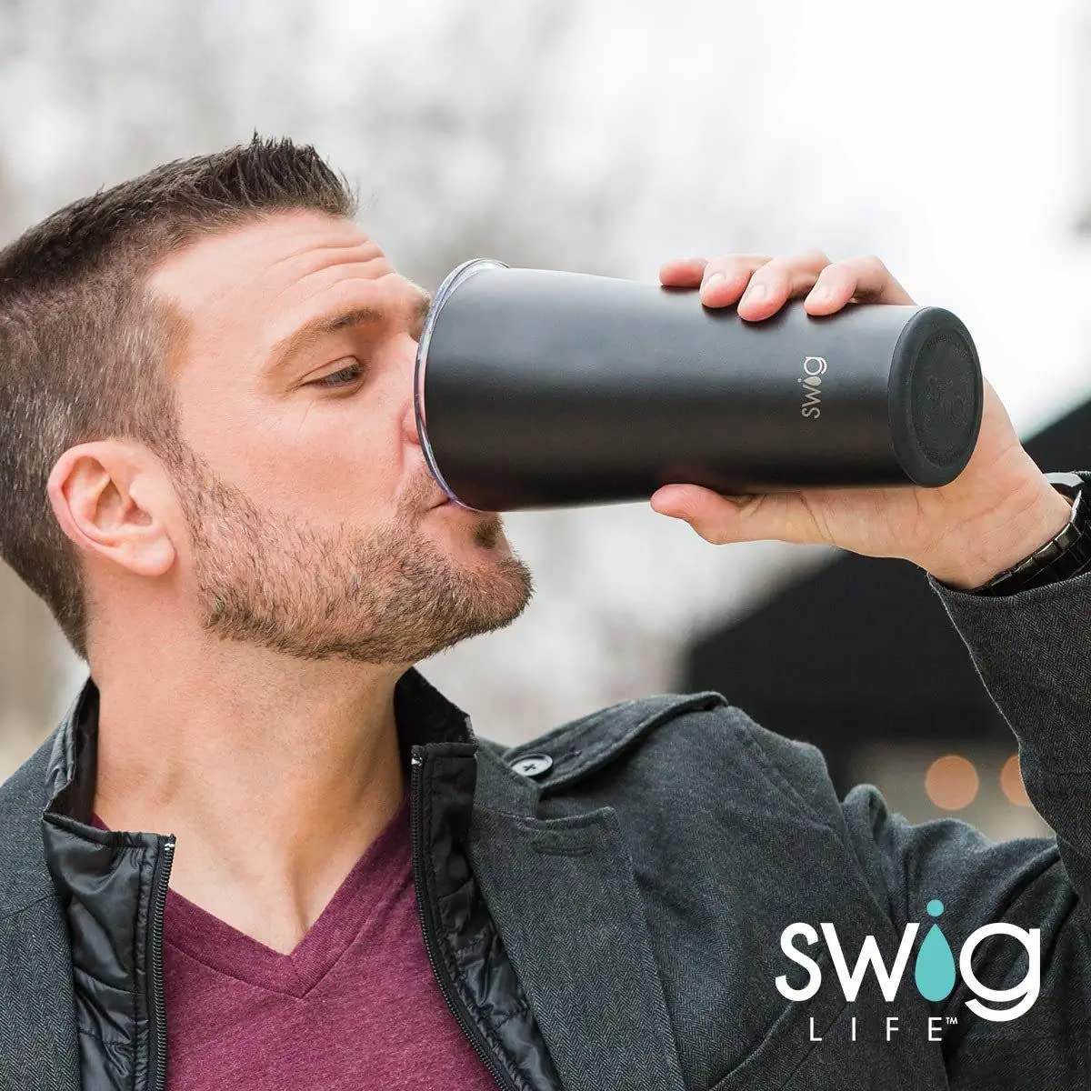 Swig Life 22oz Triple Insulated Stainless Steel Skinny Tumbler with Lid - Double Wall Vacuum Sealed Travel Mug, Dishwasher Safe, Leakproof Coffee Cup for Hot & Cold Drinks - Perfect for Office, Gym, Hiking and Commuting