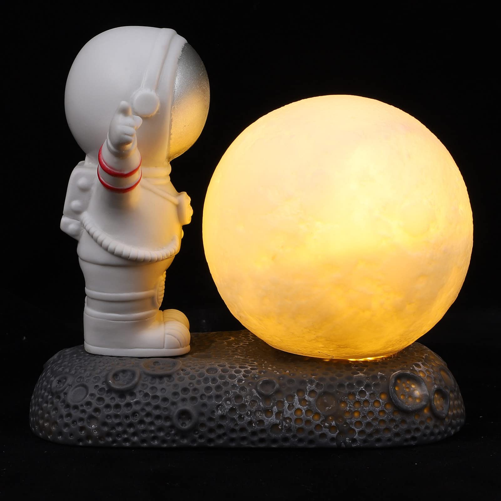 **Cabilock Astronaut Moon Table Lamp - 3D Resin Spaceman Night Light, Mini Planet Desk Decor for Baby Room, Office & Bedroom | Perfect Birthday Gift & Home Decoration**    *(Use Scenario: Ideal for kids' rooms, cozy bedroom ambiance, stylish office decor, or as a unique birthday present for space enthusiasts.)*