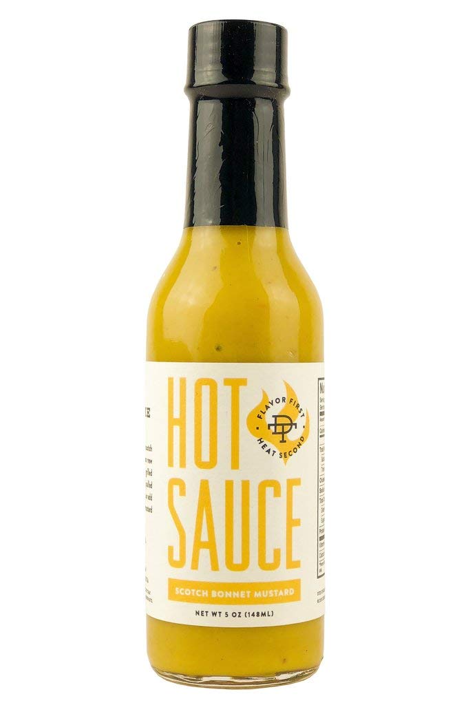 Double Take Salsa Scotch Bonnet Hot Mustard Sauce - 5 oz Bottle | Spicy Caribbean-Inspired Condiment for Tacos, Wings & BBQ | Gluten-Free & Vegan Friendly