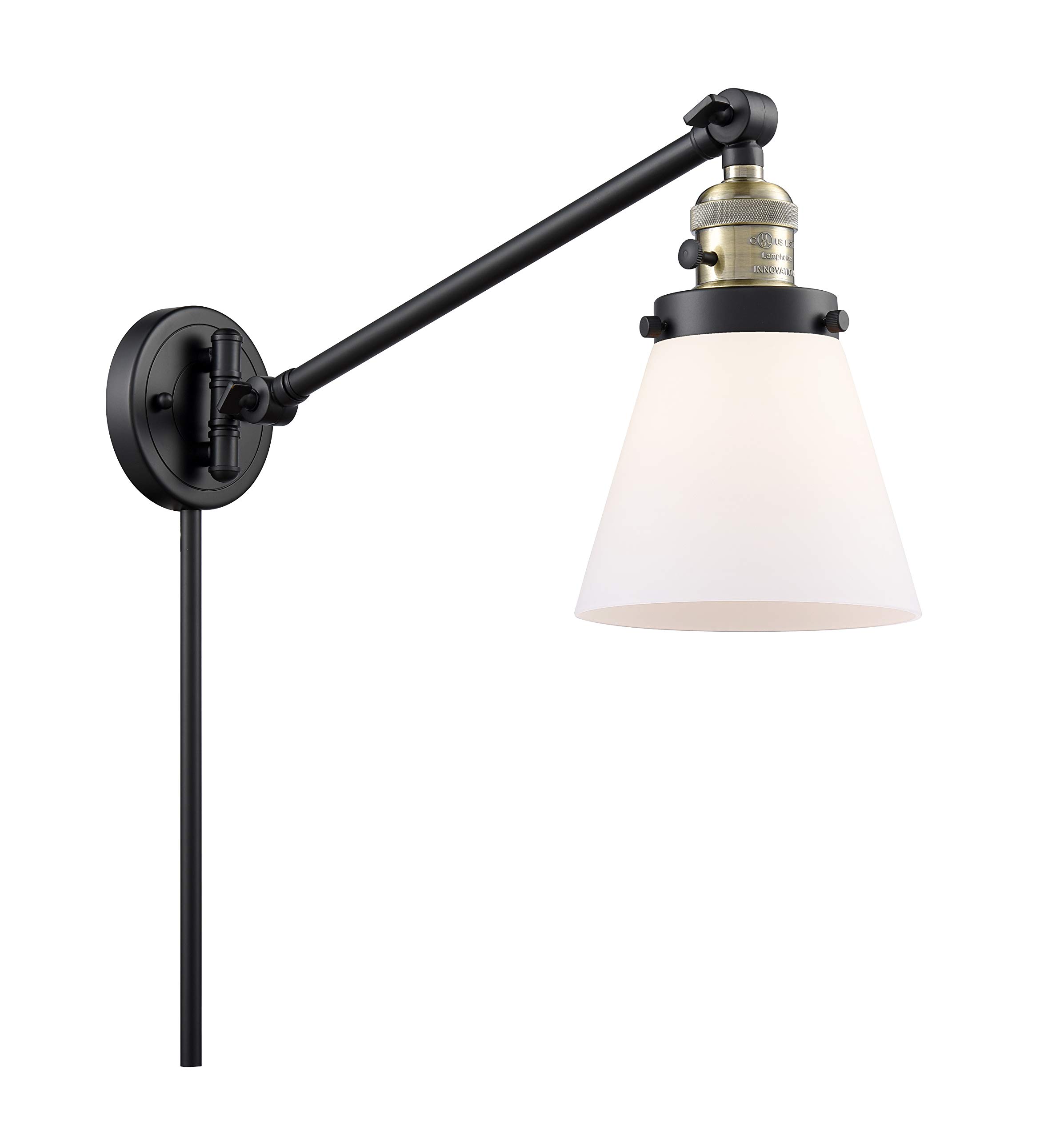 Vintage Dimmable LED Swing Arm Lamp - Black Antique Brass Finish, 1 Light Adjustable Desk Light for Reading, Office, and Bedroom Decor | Innovations 237-BAB-G61-LED