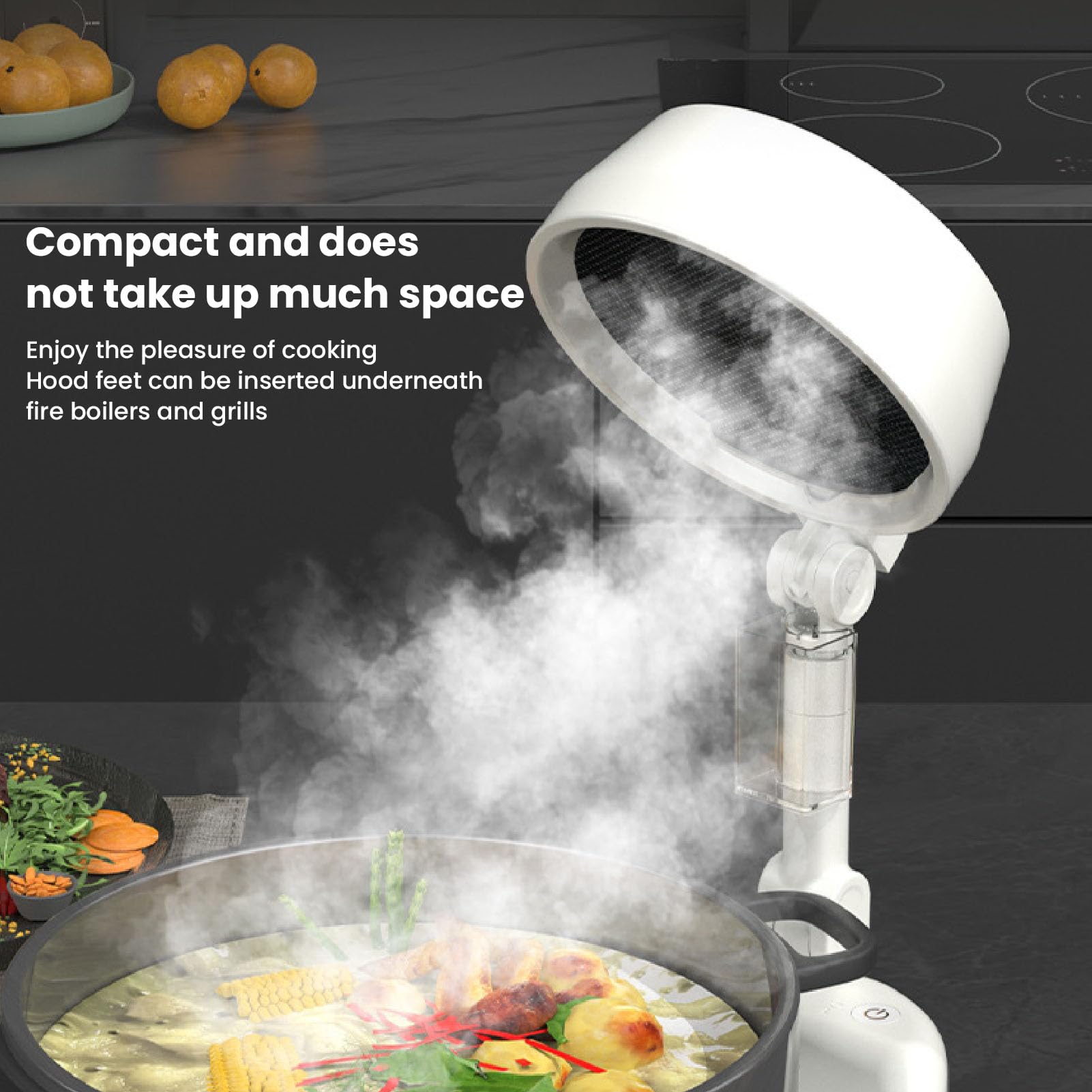 Portable Range Hood for Kitchen - Strong Wind Exhaust Fan for Cooking, Indoor BBQ & Grilling | Foldable Desktop Hood for Small Spaces, Apartments & RVs