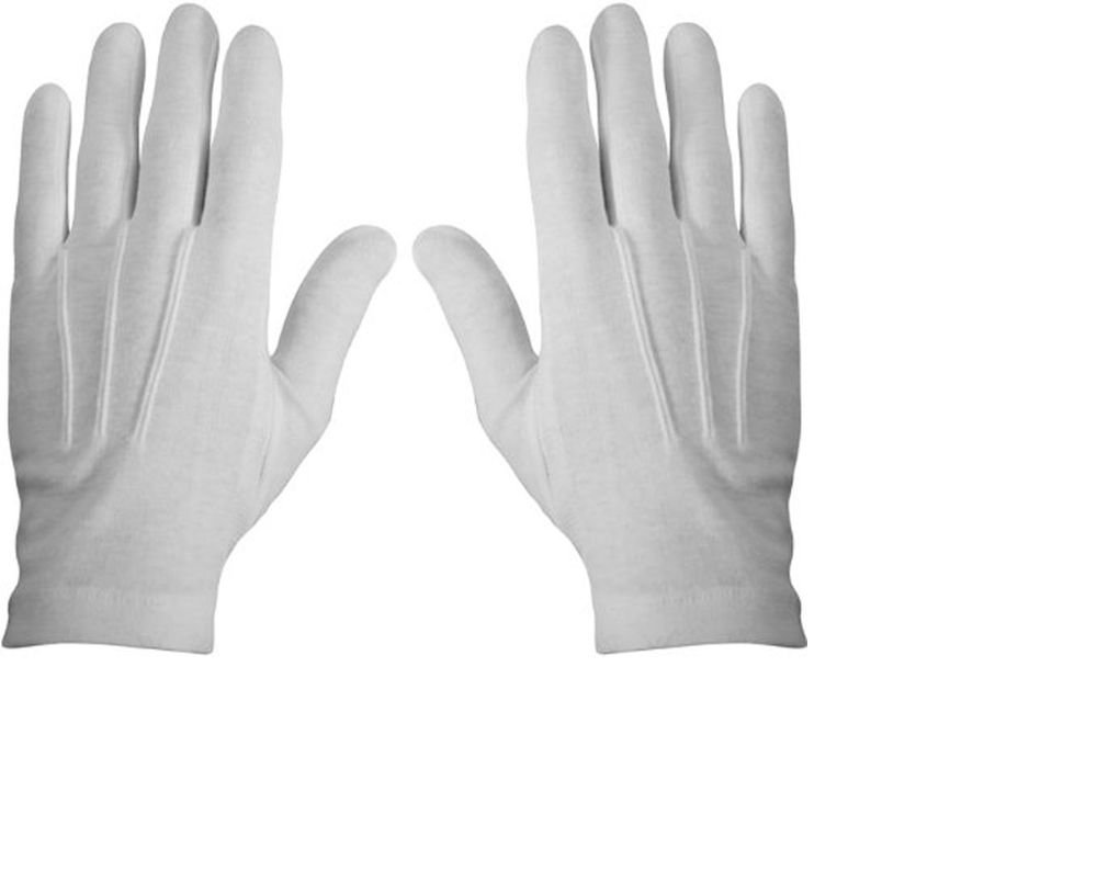 Premium White Cotton Slip-on Gloves - Soft & Comfortable for Cleaning, Driving, and Outdoor Activities