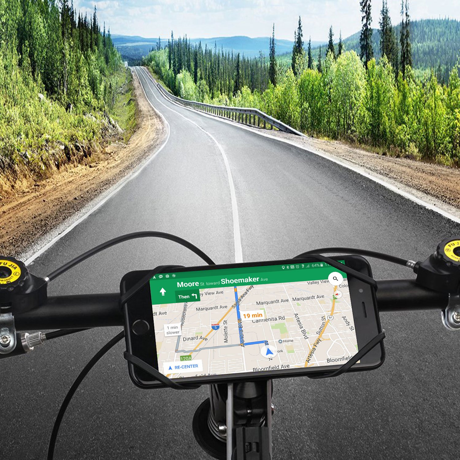 **Universal Bike Phone Mount Holder for Motorcycle & Bicycle - Compatible with iPhone, Samsung Galaxy, Google Pixel, Motorola - Secure & Adjustable (Blue) - Perfect for Cycling, Commuting & Outdoor Adventures**
