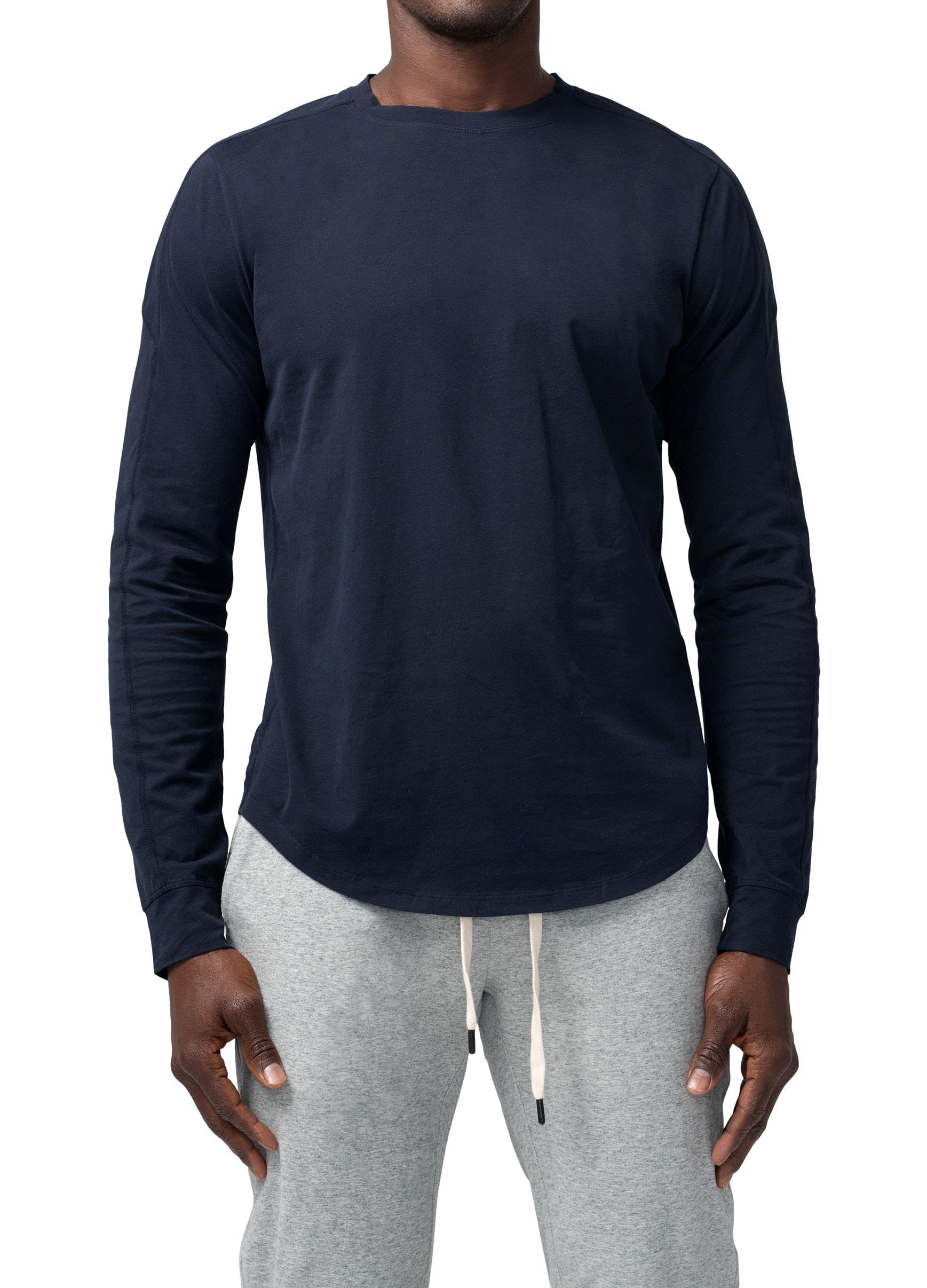 Good Man Brand - Premium Long Sleeve Crew Neck T-Shirt for Men | Soft Cotton Comfort Fit | Casual Wear, Layering & Everyday Outfits
