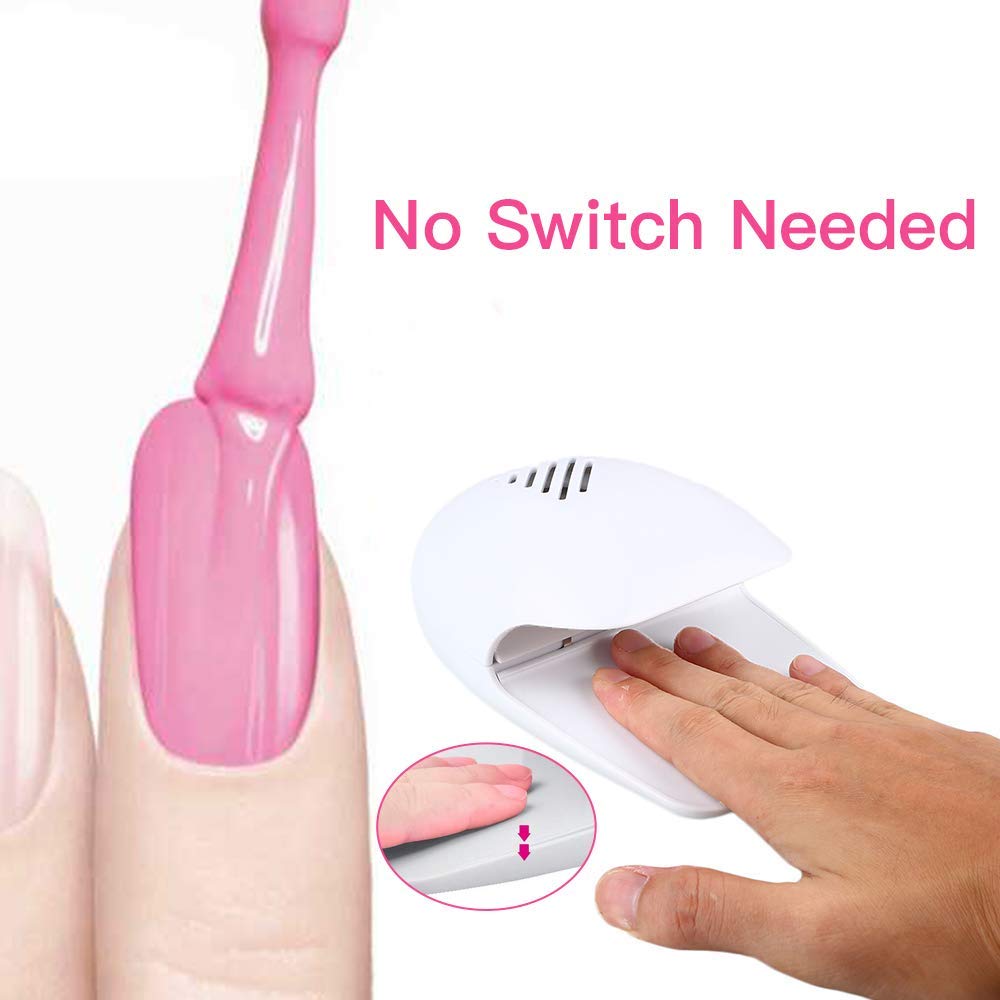 Flipco Portable Mini Nail Dryer Fan - Quick Drying for Regular Nail Polish, Safe for Hands & Skin - Perfect for Home Manicures, Travel & Salon Use