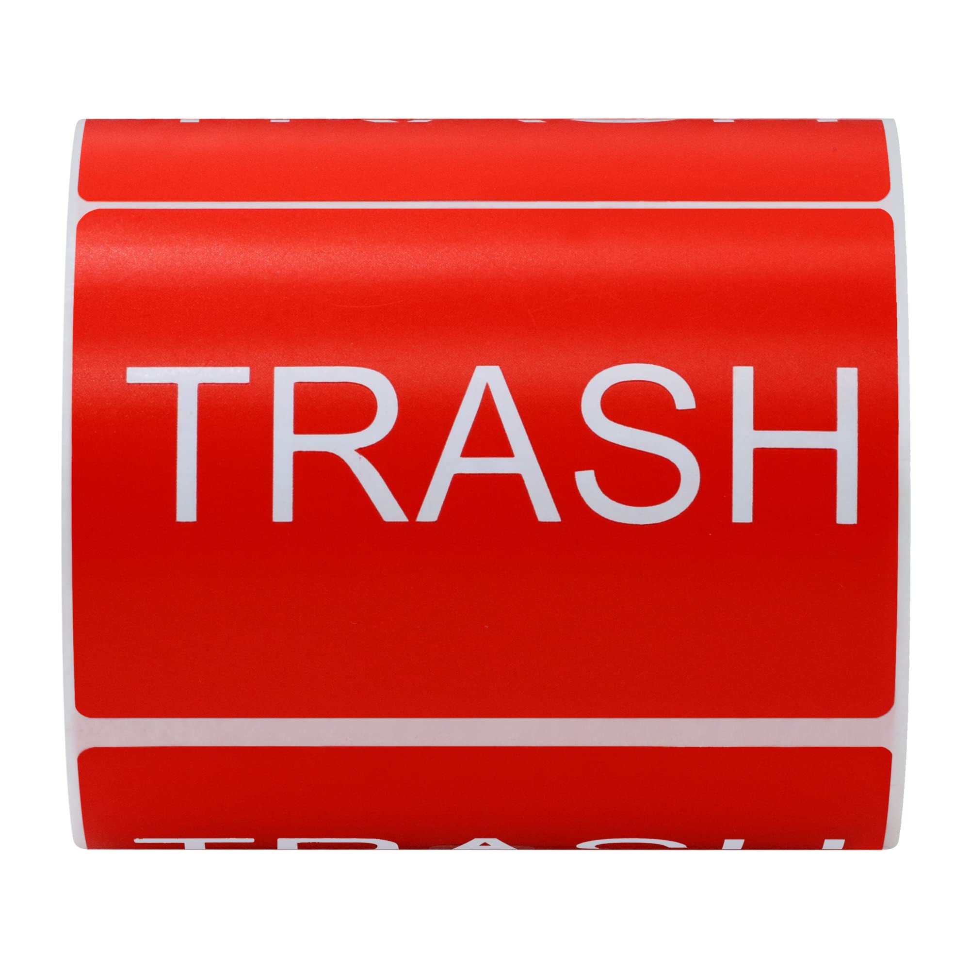 2×3 Inch Disposal & Trash Can Stickers - 300 Adhesive Labels Per Roll, Large Red Background with White Text | Perfect for Waste Bins, Recycling Containers & Office Organization