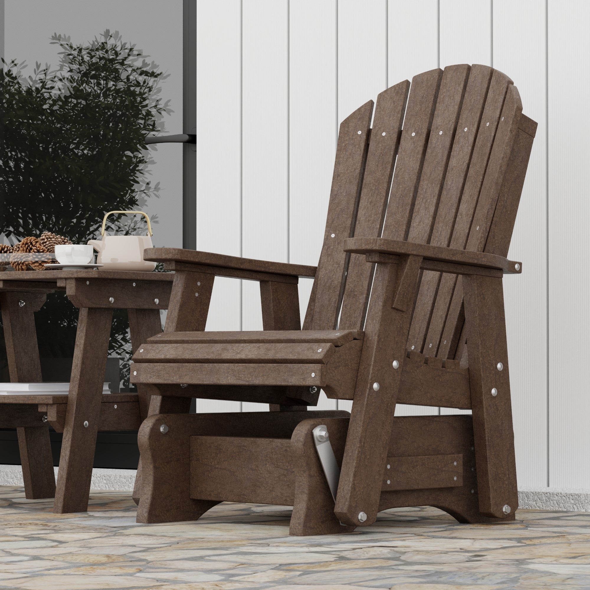 Heritage Single Glider Rocking Chair - Classic Wooden Nursery Glider for Baby Room, Breastfeeding & Relaxation - Perfect for Nurseries, Bedrooms & Living Rooms