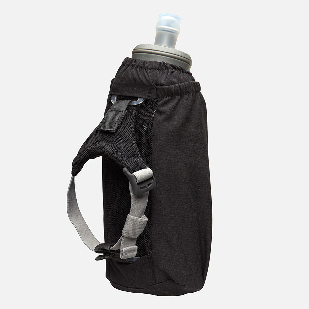 Pinnacle Soft Flask Insulated Handheld Water Bottle 18oz (Black/Reflective Silver) - Leakproof & Lightweight for Hiking, Running, Gym & Outdoor Activities