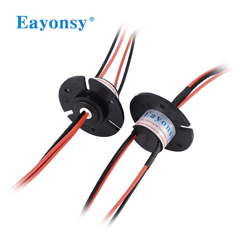High Power 15A 4-Wire Capsule Slip Ring Connector - 22mm OD Rotary Electrical/Signal Transmission with Anti-Jamming for Wind Turbines, Induction Cookers, Robotics & Medical Equipment (HM22-0415) - Ideal for 360° Continuous Rotation Applications