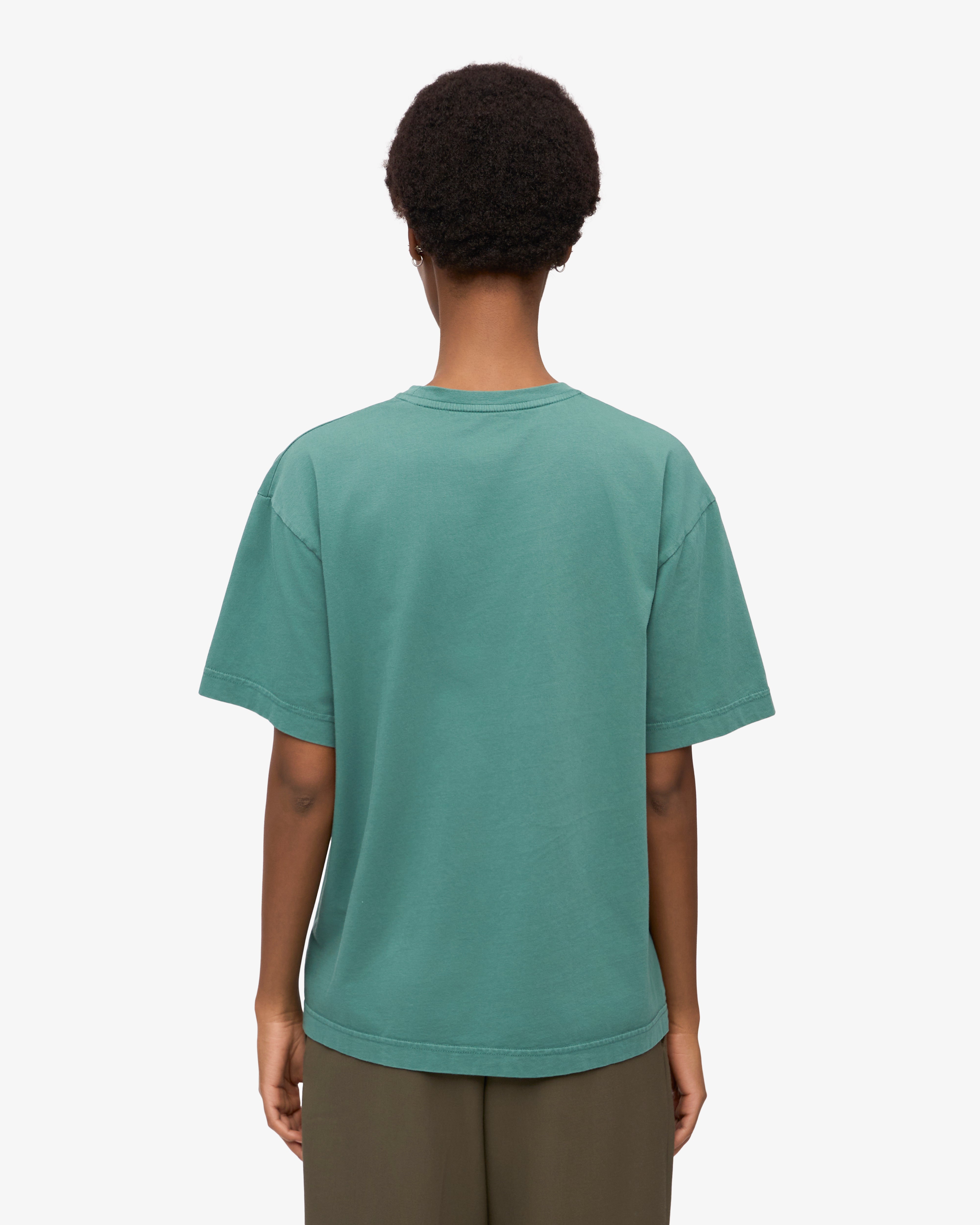 Organic Oversized T-Shirt for Women - Soft & Comfortable Pine Green Tee - Perfect for Casual Wear, Loungewear & Street Style
