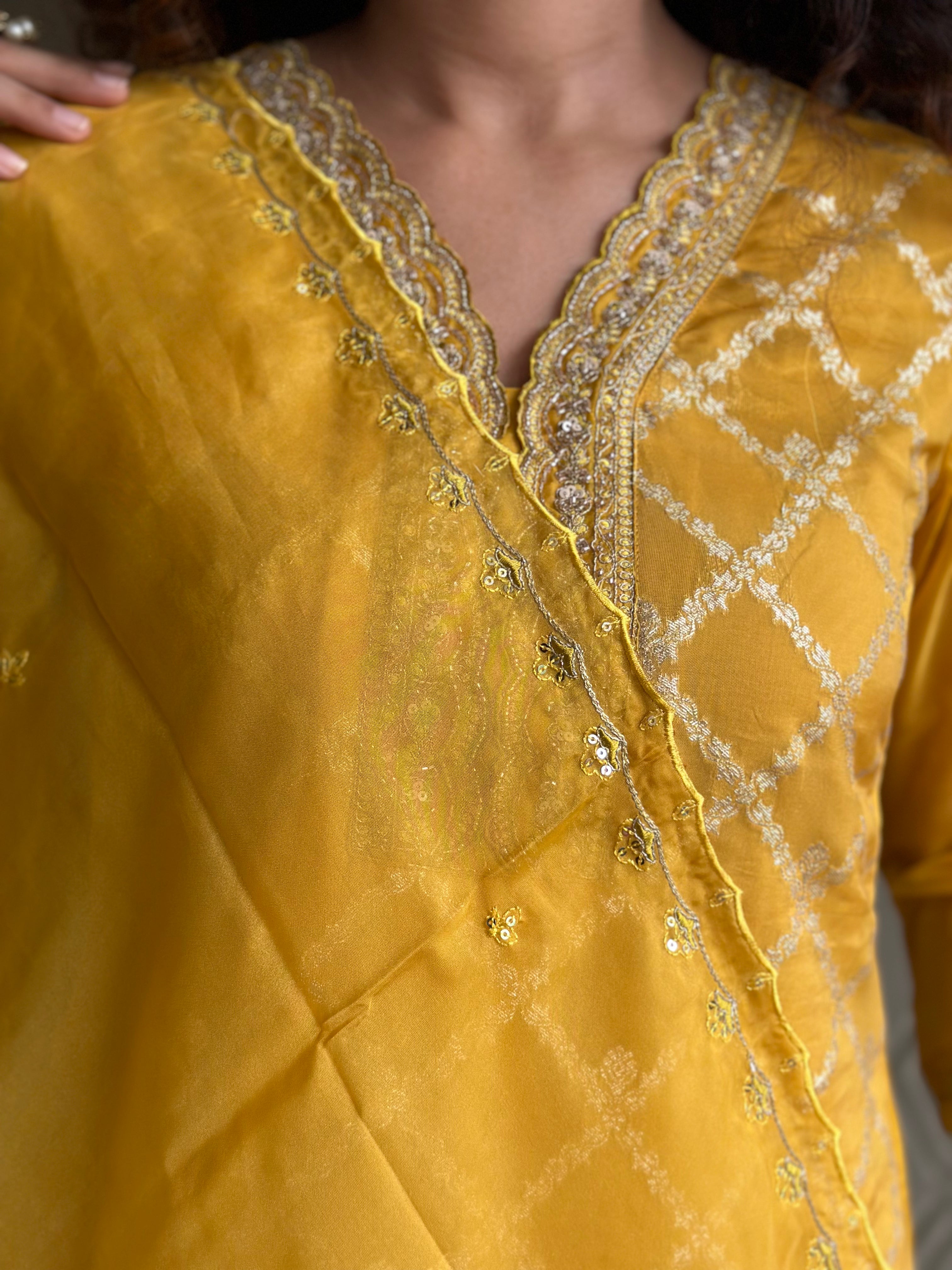 Stylish Bright Yellow Kurta Suit Set for Women | Traditional Indian Ethnic Outfit | Perfect for Festivals, Weddings & Special Occasions