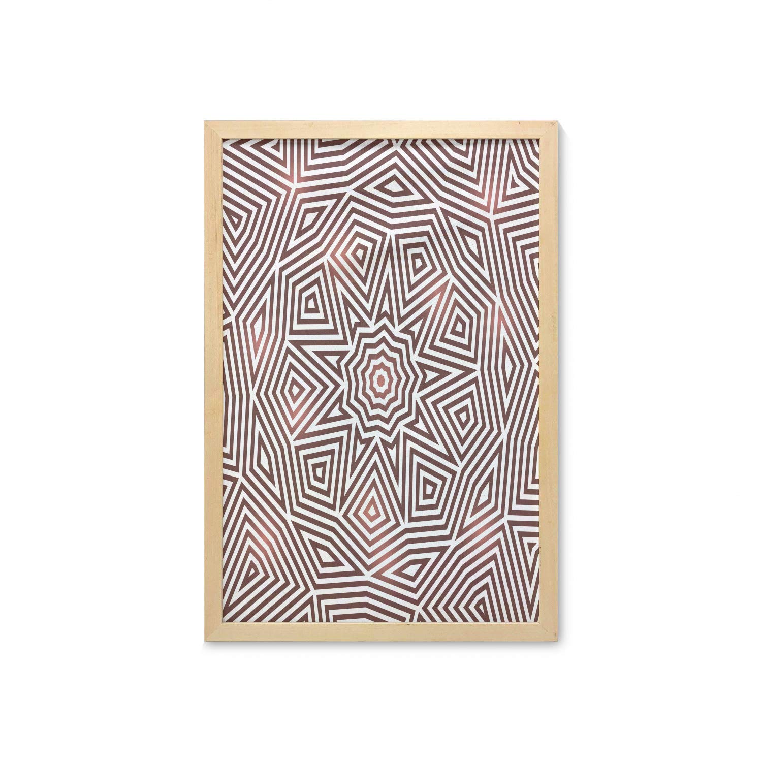 Ambesonne Celtic Wall Art with Frame - Radiant Baroque Boho Patterns, Geometric Shapes, Printed Fabric Poster 23