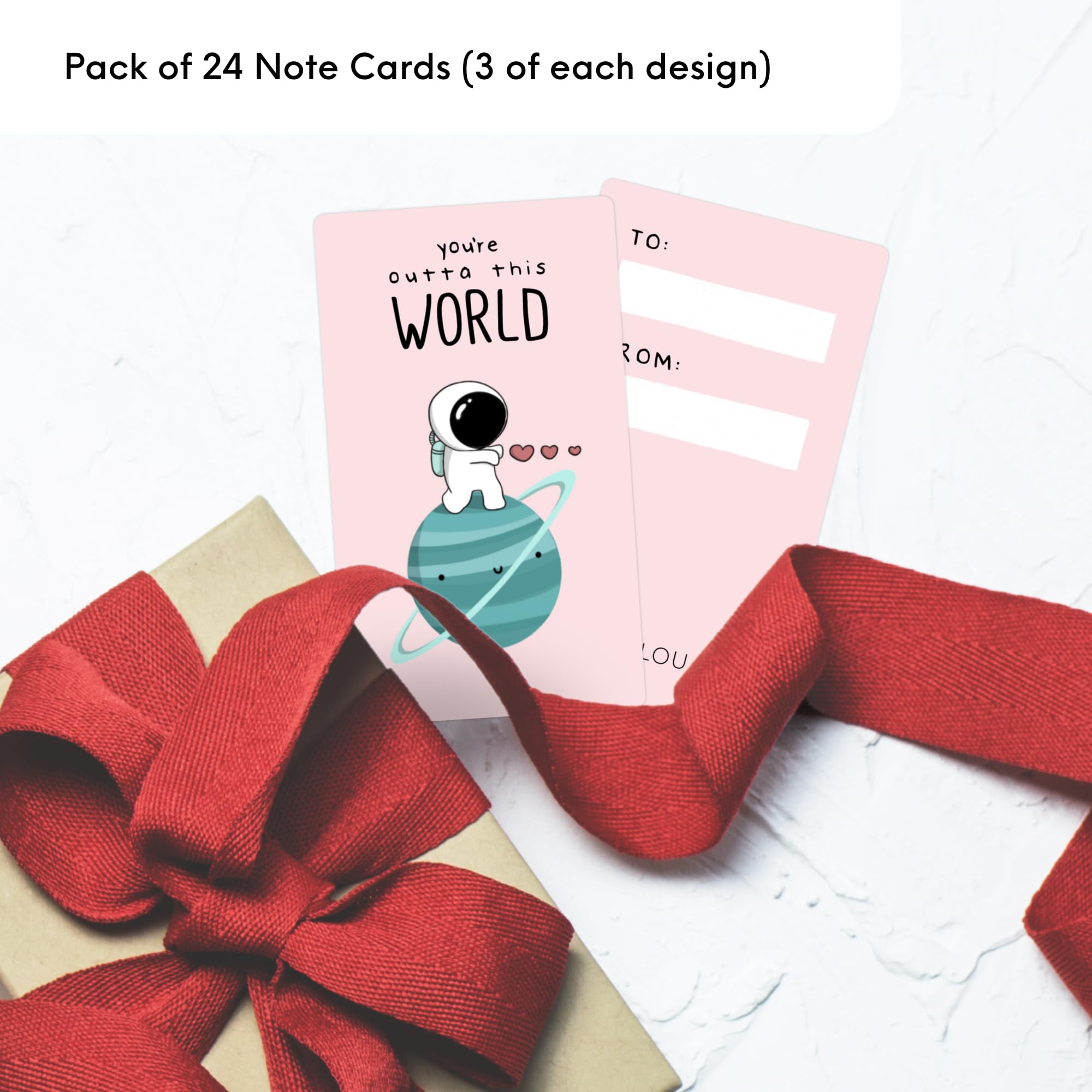 ALY LOU 24 Pack Funny Punny Mini Cards for Kids - Cute Classroom Exchange Notes, Lunch Box Messages & Party Favors | Perfect for School Activities, Birthday Gifts & Friendship Tokens