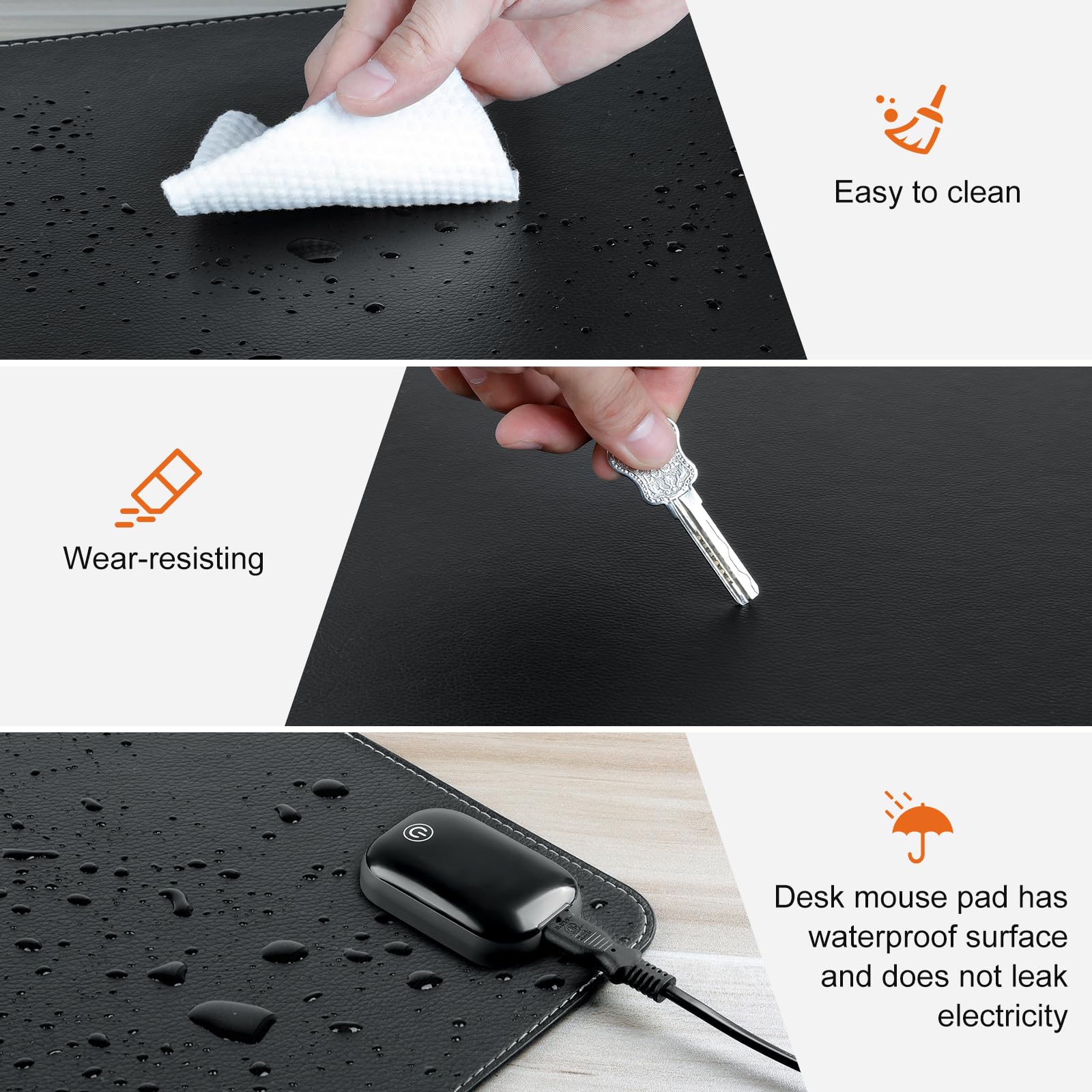 Premium Heated Mouse Pad & Desk Warmer - 3 Adjustable Heat Levels, Large 31.5
