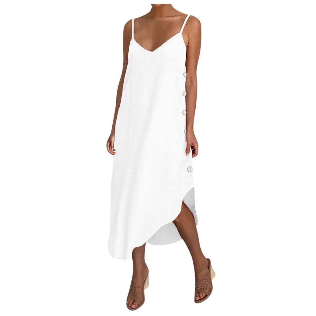 LINKIOM Women's Sexy Low Cut Irregular Loose Casual Dress - Elegant Party Prom Gown for Night Out, Club, Date Night & Special Occasions