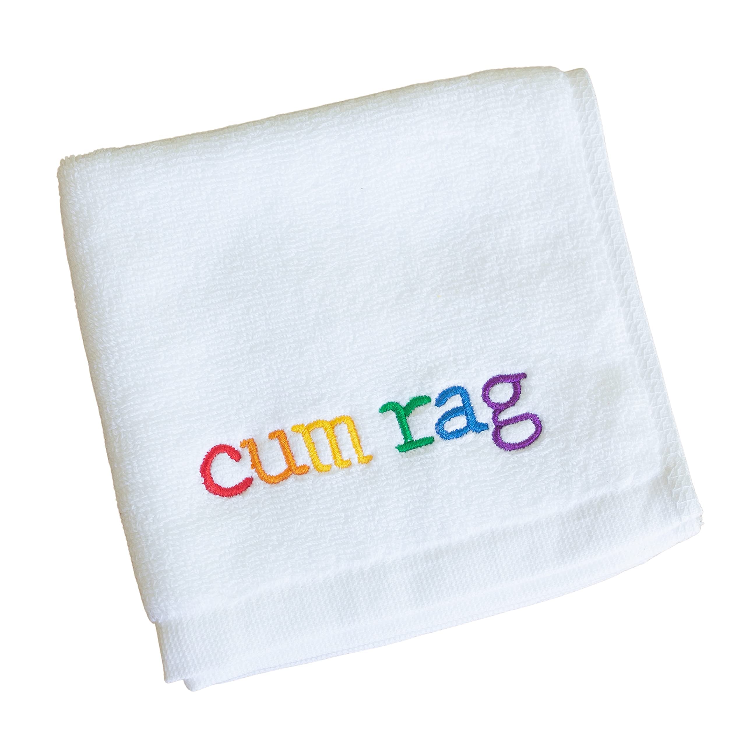 Funny Embroidered Cum Rag Towel - Adult Humor Gag Gift for Bachelor & Bachelorette Parties - Naughty Novelty Gift for Adults - Perfect for Pranks, White Elephant & Dirty Santa Gifts