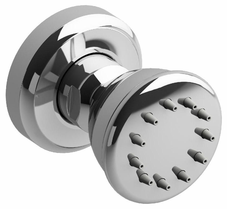 RIOBEL 337C Round Body Spray - Chrome Finish, 1 Function Shower Head for Bathroom & Spa Relaxation