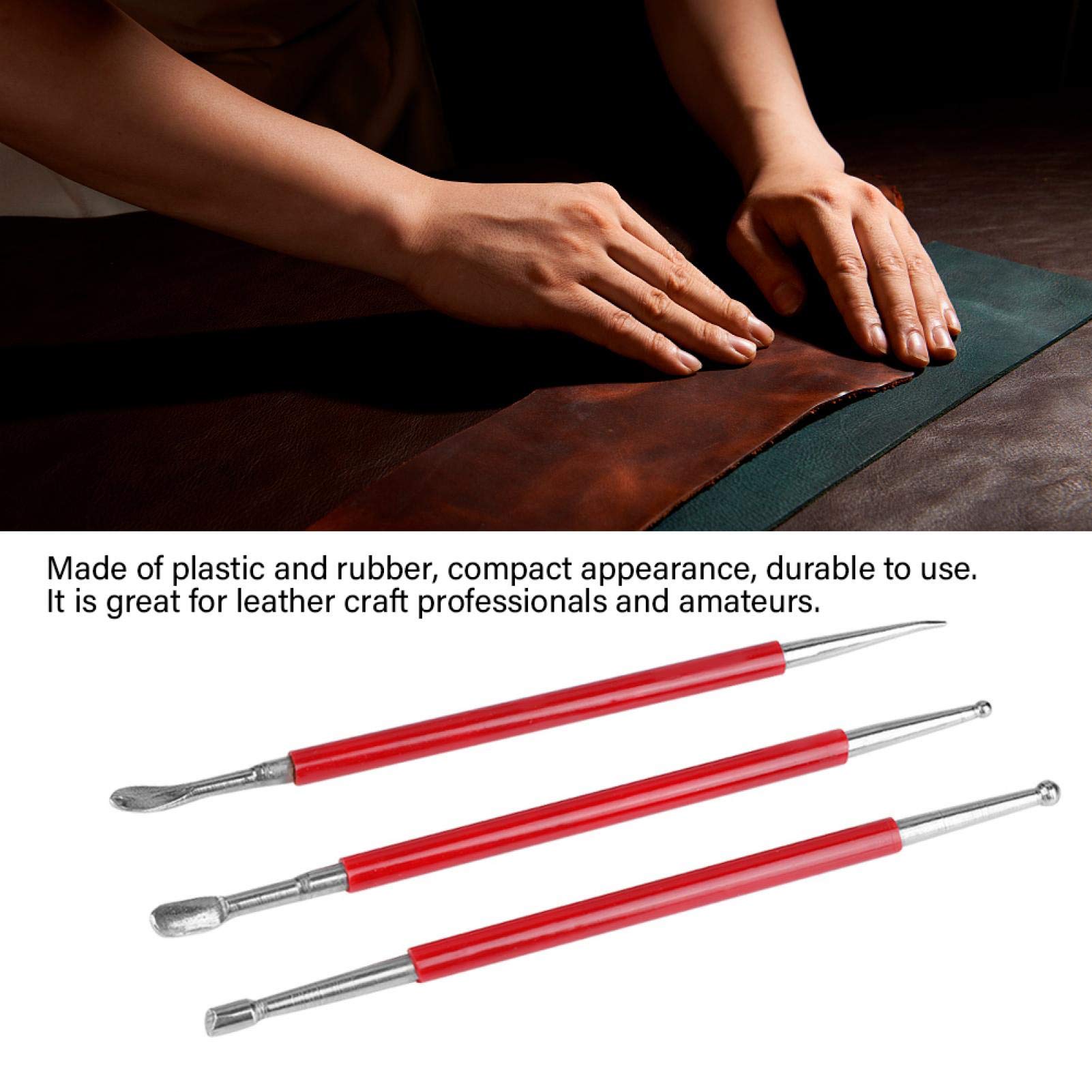 Tnfeeon DIY Leather Craft Tools Set - Leather Press Rub Tool, Modeling Spoon & Carving Kit for Handmade Leather Projects | Perfect for Leatherworking, Bookbinding, Wallet Making & DIY Gifts