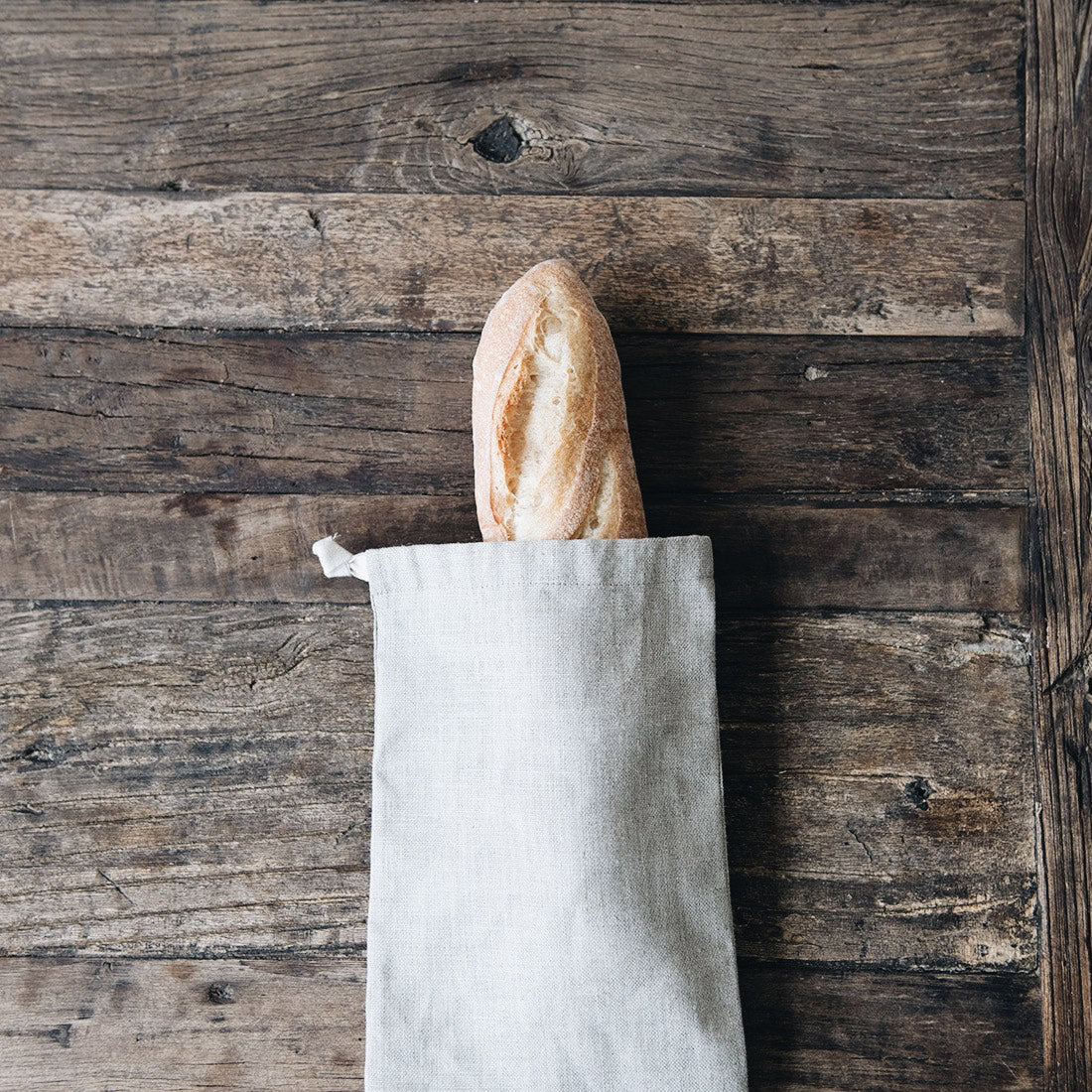 Organic Linen Bread Storage Bag for Baguette - Reusable Eco-Friendly Bread Keeper for Freshness - Perfect for Picnics, Camping & Home Kitchen Use