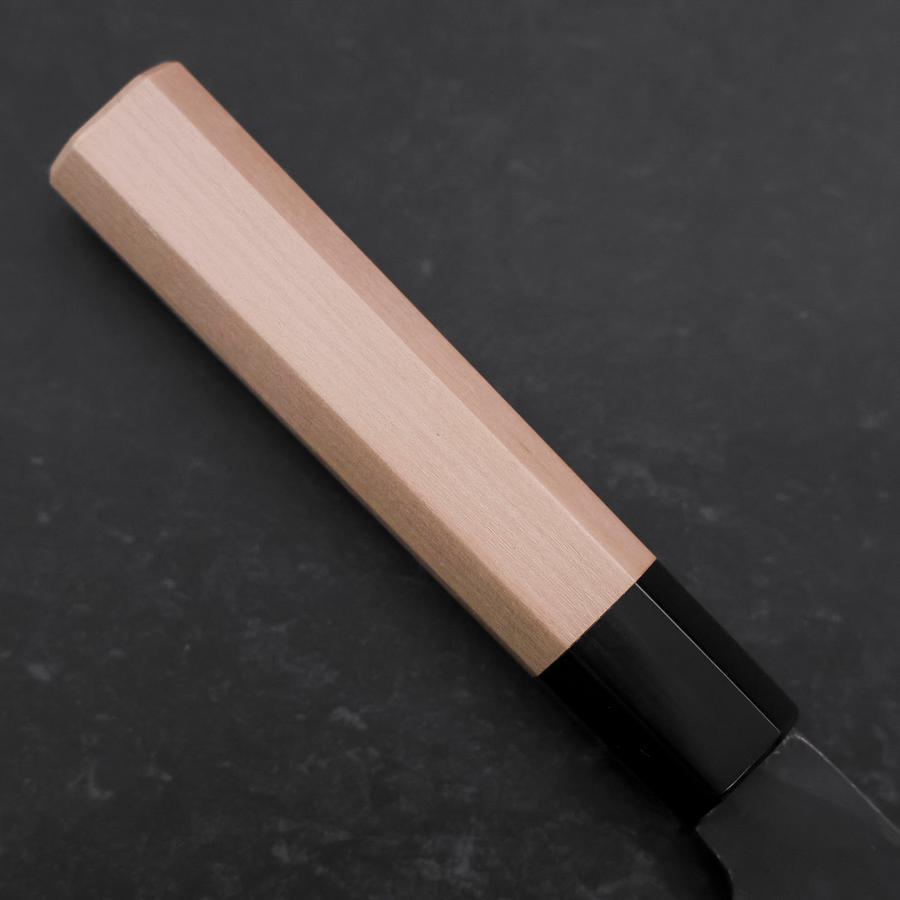 Premium Santoku Knife - Blue Steel #1 Stainless Clad Kurouchi Finish with Buffalo Magnolia Handle (165mm) - Perfect for Sushi, Vegetables & Precision Kitchen Tasks