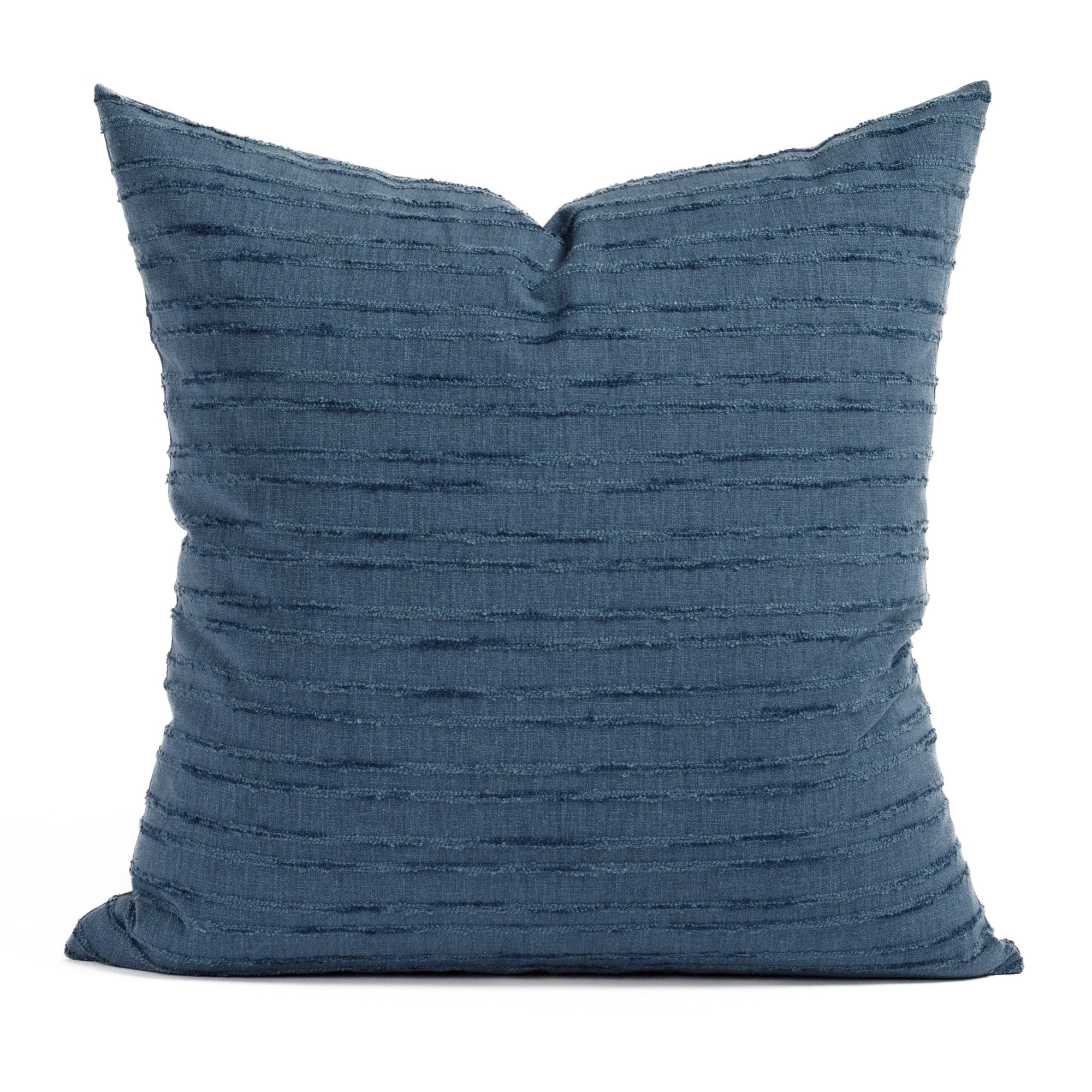 Malibu Stripe 22x22 Navy Throw Pillow Cover - Soft Decorative Cushion for Sofa, Bed & Home Decor