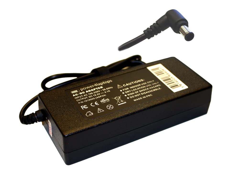 Original AC Adapter Laptop Charger Power Supply Compatible with Sony Vaio PCG-812 - Replacement Charger for Home, Office & Travel Use
