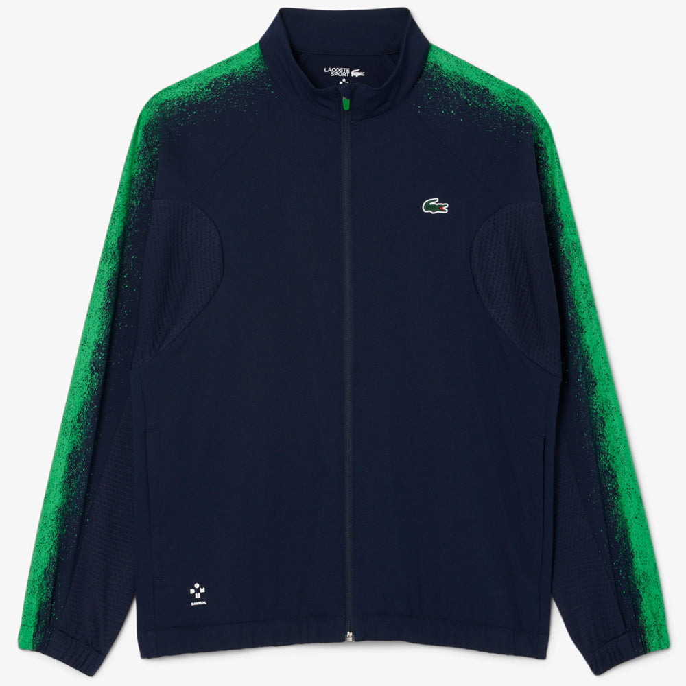 Lacoste Men's Novak Djokovic Tennis X Sweatsuit - Navy Blue & Green Athletic Jogger Set for Casual Wear & Sports Training