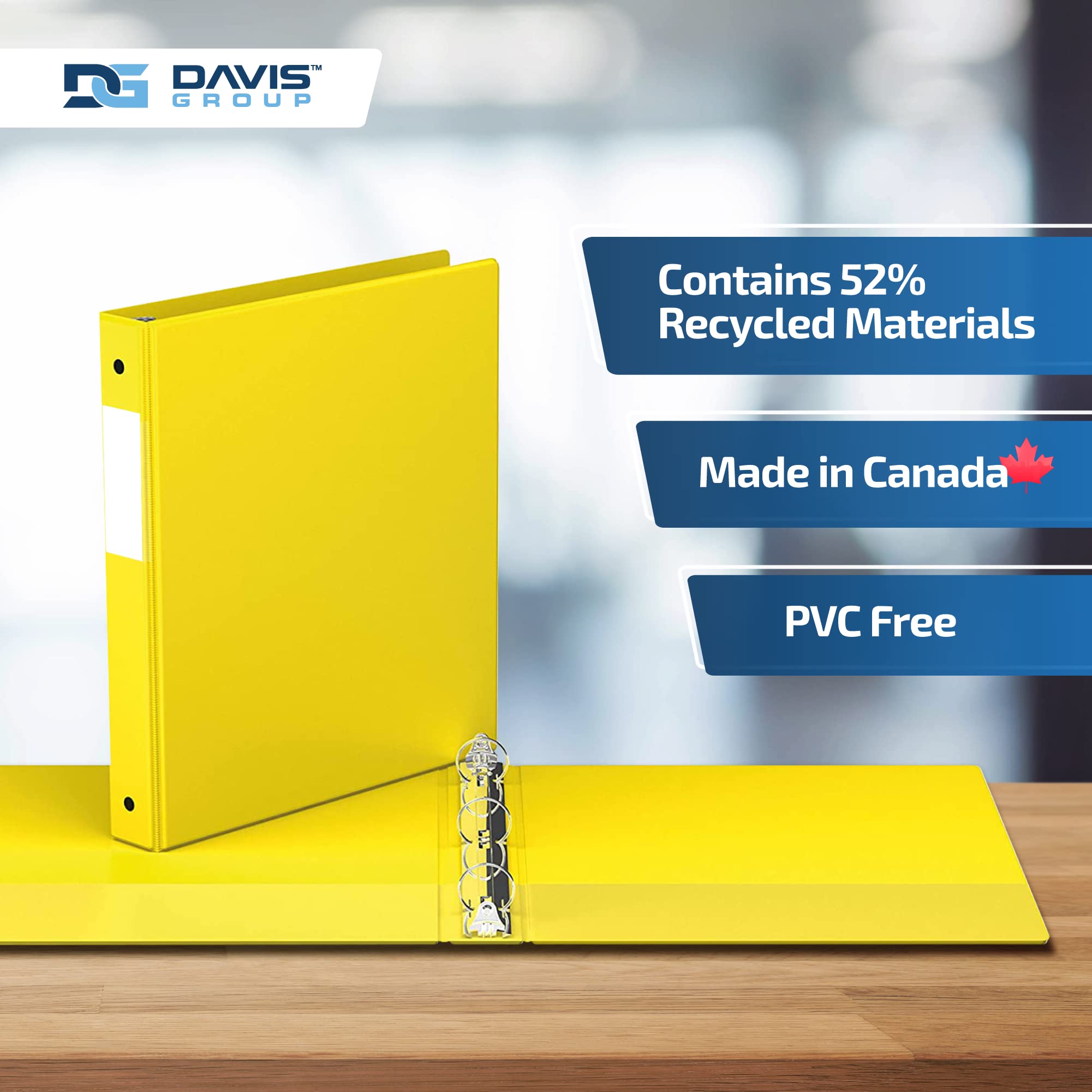 Premium 1-Inch 3-Ring Binders - 6 Pack, Round Ring School & Office Supplies, Durable Colored Notebook Binders for Organizing Documents, Homework & Projects (Yellow) - Ideal for Students, Teachers & Professionals