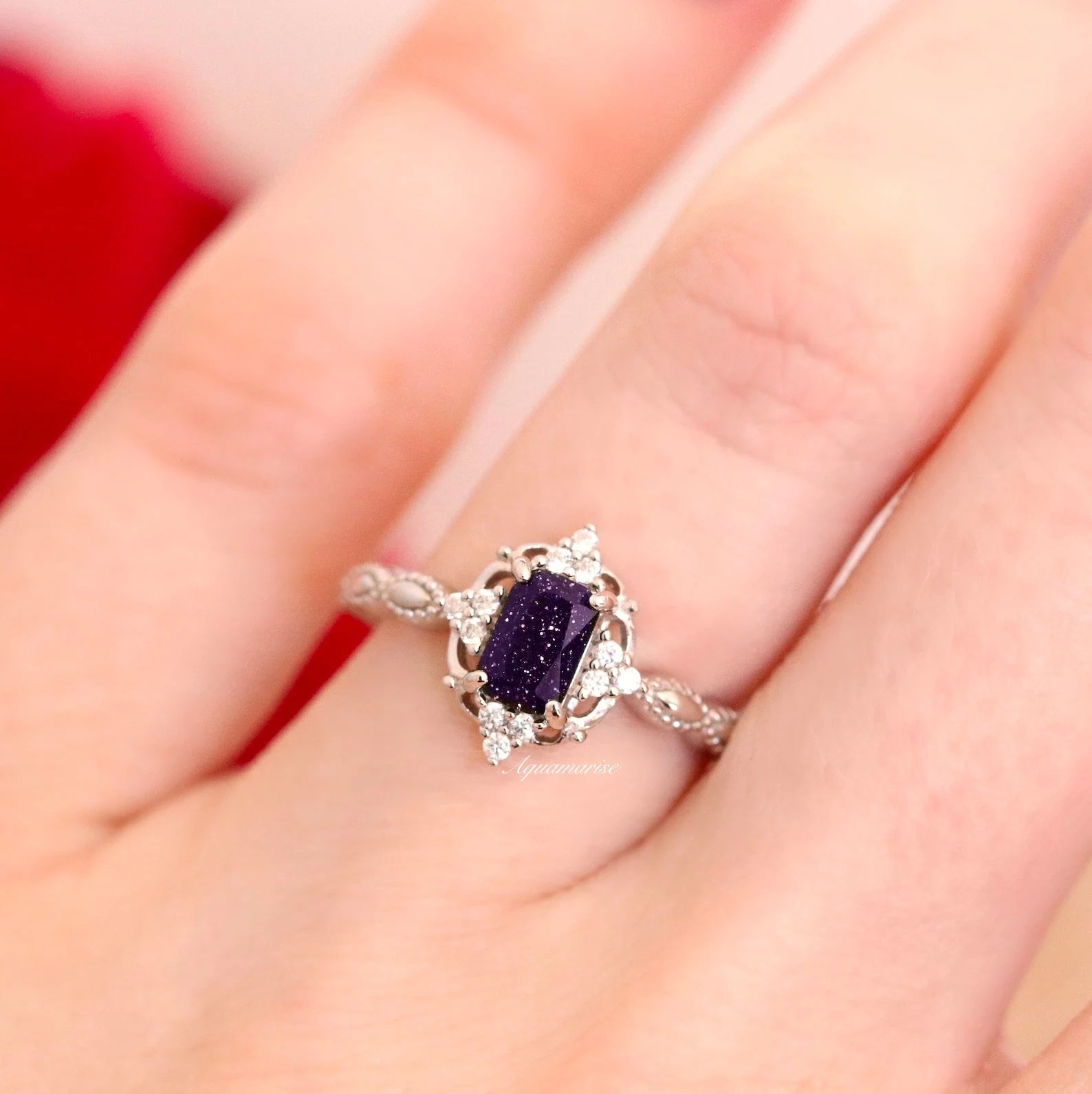 Galaxy Sandstone Starry Night Couples Ring - Matching Wedding Bands for Him & Her, Unique Celestial Jewelry Gift for Anniversary, Engagement, or Romantic Occasions