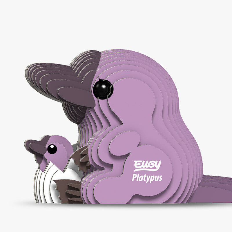 Eugy 3D Platypus Cardboard Model Kit - DIY Animal Puzzle for Kids & Adults | Fun STEM Educational Toy for Home Decor, School Projects & Gift Giving