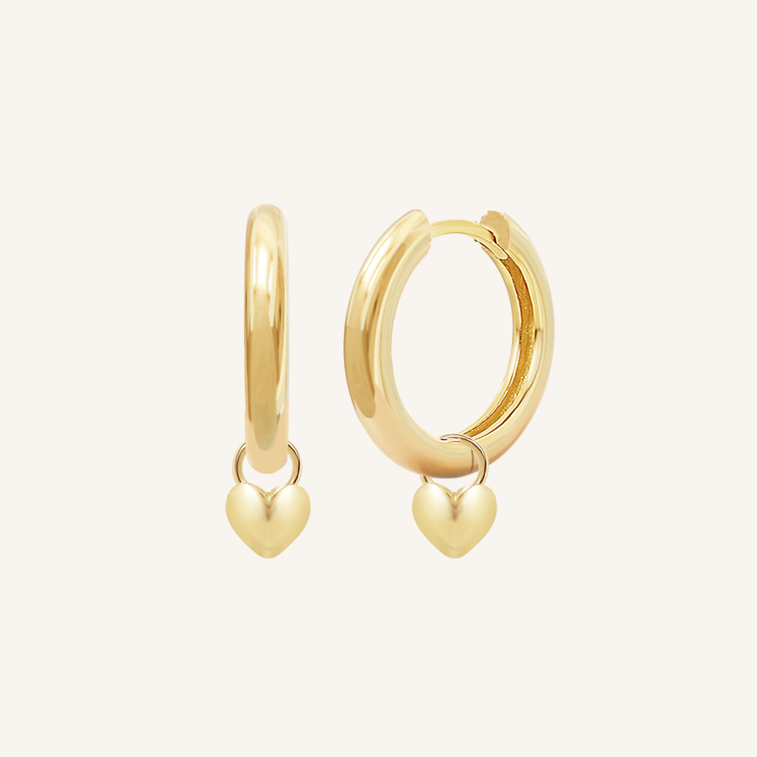 Behold Heart Plain Hoops - Minimalist Sterling Silver Hoop Earrings for Women | Perfect for Everyday Wear, Date Nights & Gifting