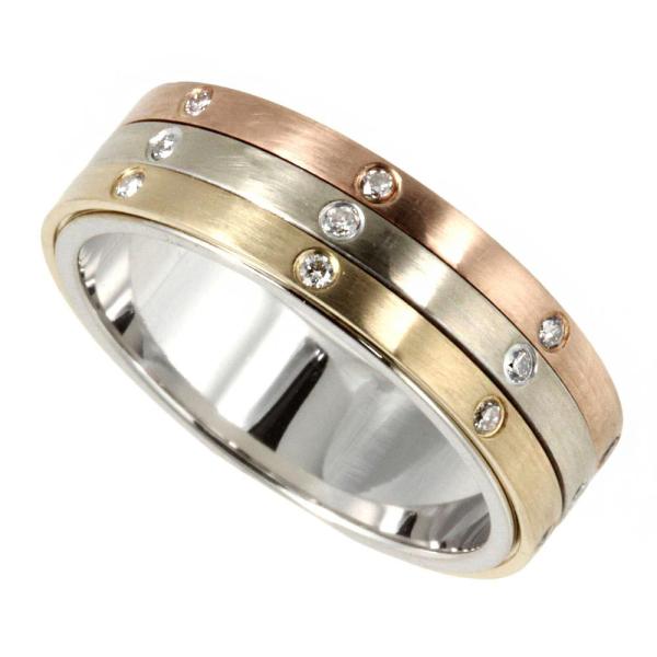 18K Gold Diamond Tricolor Band Ring for Women - Vintage Style Wedding, Anniversary, or Gift Jewelry - Perfect for Special Occasions & Everyday Elegance