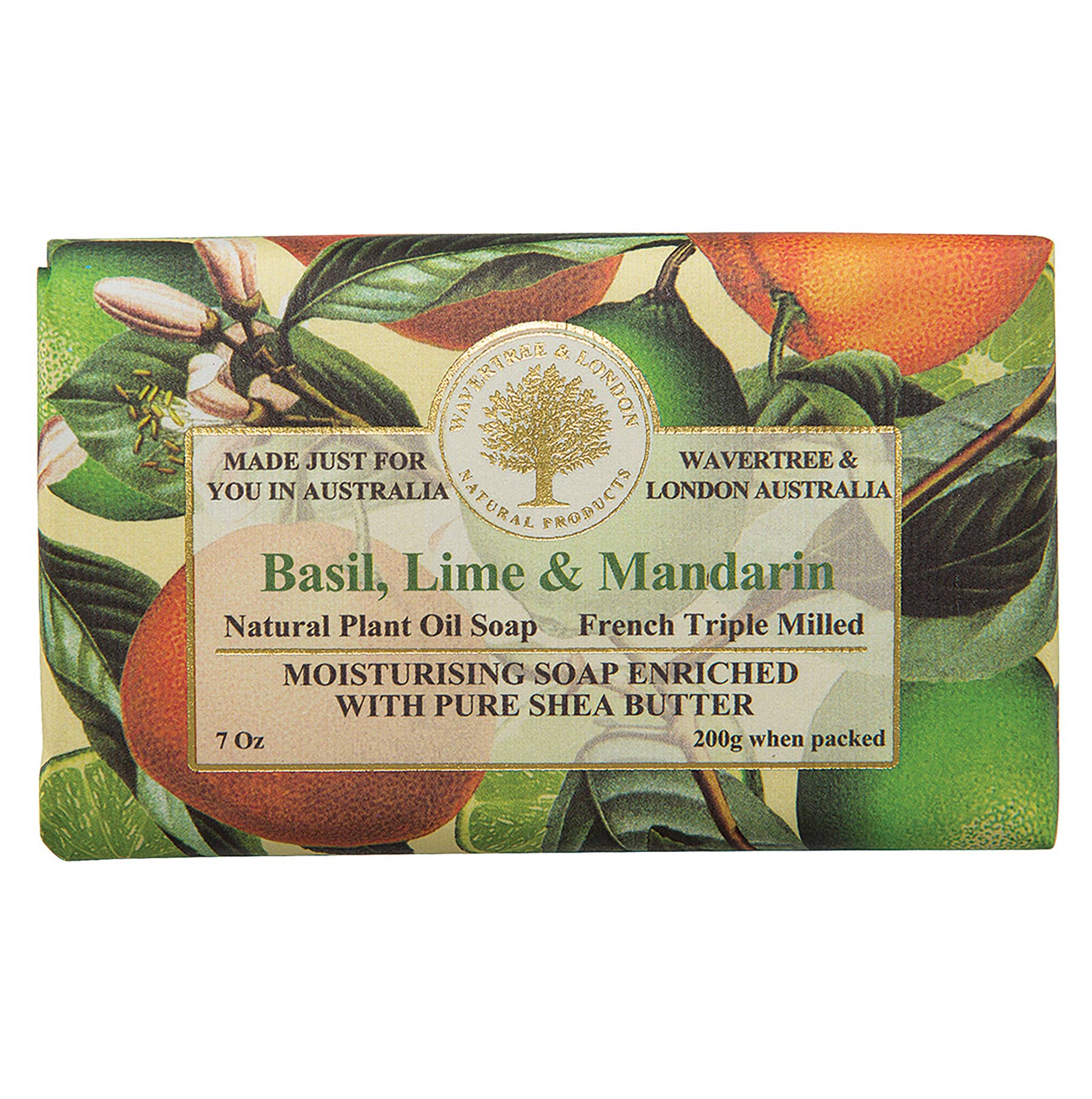 Organic Basil, Lime & Mandarin Luxury Bar Soap for Sensitive Skin | Handmade Vegan Soap with Essential Oils | Perfect for Spa, Gift & Daily Skincare Routine