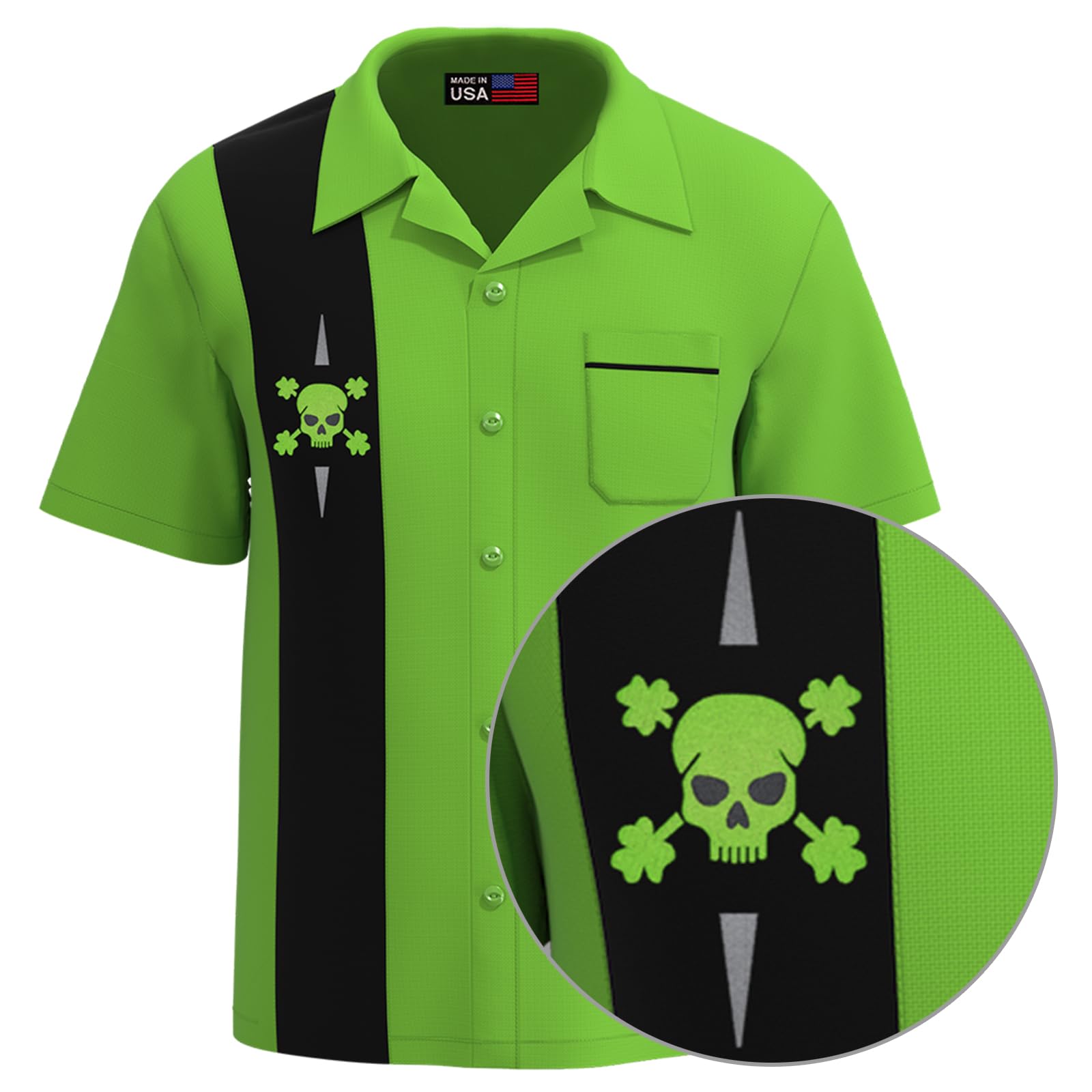 St. Patrick's Day Irish Shamrock Pub T-Shirt - Lucky Shenanigans Graphic Tee with Skull Design - Perfect for St. Paddy's Parties & Irish Pub Crawls