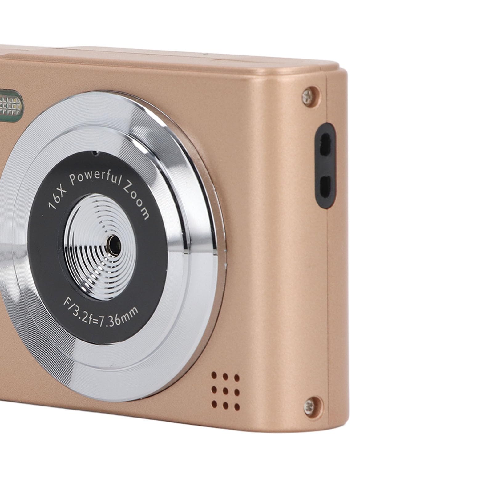 48MP Digital Camera with 2.5K HD Dual Lens | 16x Zoom Auto Focus Compact Camera | Smart Pocket Camera for Vlogging, Travel & Home Photography (Gold) - Perfect for YouTube Videos, Family Events & Outdoor Adventures