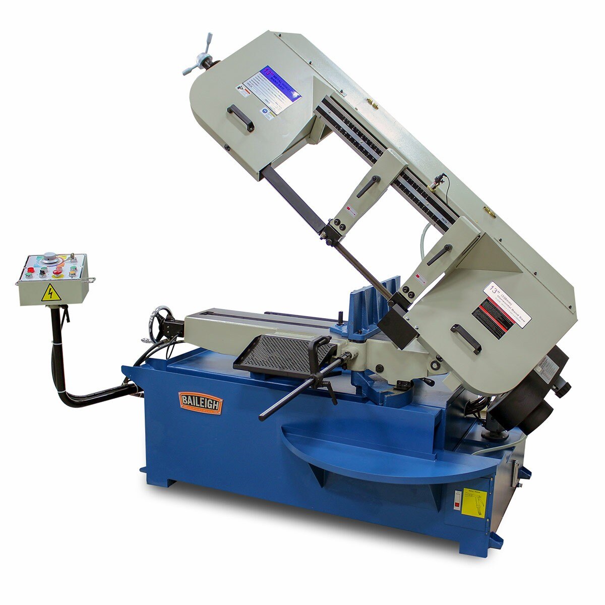 Baileigh Industrial BA9 1001521 BS-330SA Semi-Automatic Band Saw - Metal Cutting, Woodworking, Industrial Use for Workshops & Factories