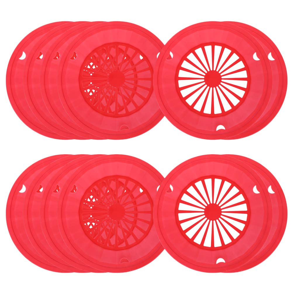 Hemoton 12-Piece Hibachi Grill Plates Set - Commercial Grade Plastic BBQ Grill Trays for Cooking, Serving & Prep - Durable Round Dinner Plates for Korean BBQ, Home Kitchen & Outdoor Grilling - Perfect for Parties, Camping & Backyard Gatherings