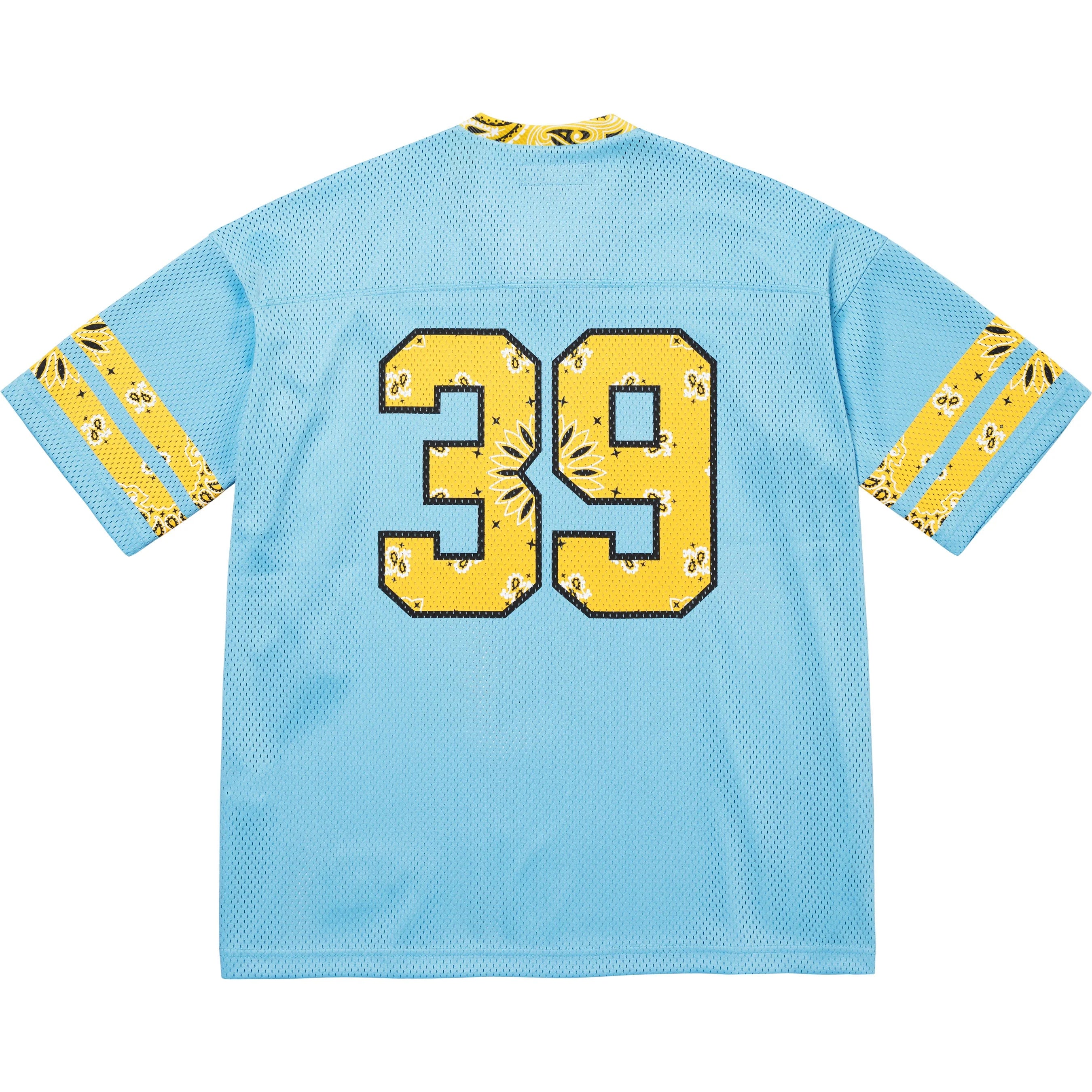 Supreme Bandana Print Football Jersey - Blue Sports Jersey for Men, Perfect for Game Day, Fan Events, and Streetwear Fashion