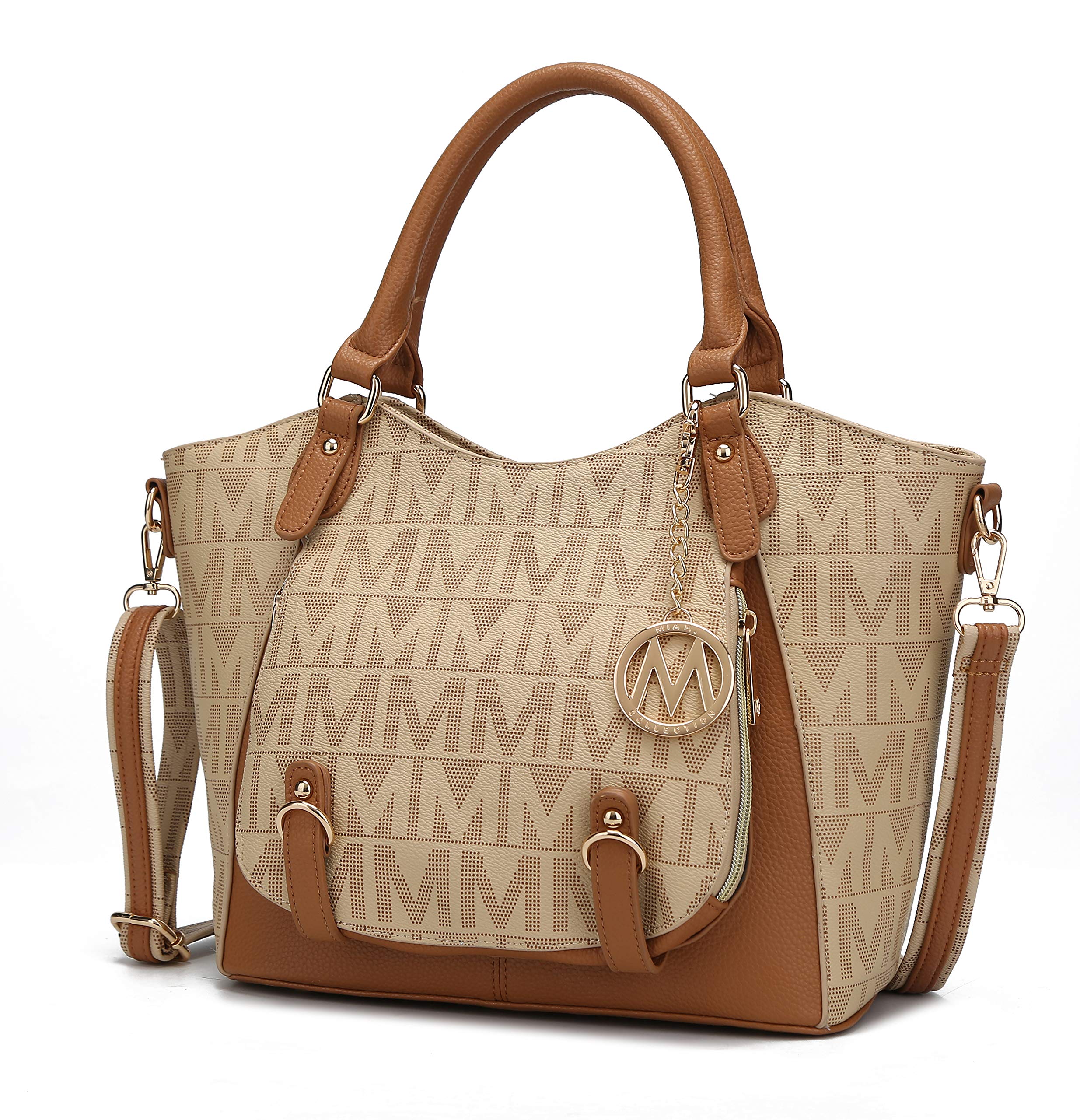 Mia K Collection Women's Shoulder Bag - PU Leather Top Handle Crossbody Purse, Tote Satchel Handbag for Work, Travel & Everyday Use