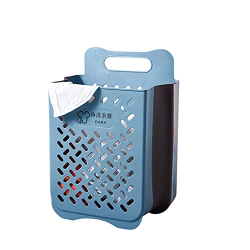 Foldable Laundry Hamper Basket - Large Collapsible Dirty Clothes Storage Organizer for Bathroom, Bedroom & Laundry Room | Portable Wall-Mounted Clothes Bin with No-Hole Punch Design | Perfect for Small Spaces, Dorm Rooms & Travel Use