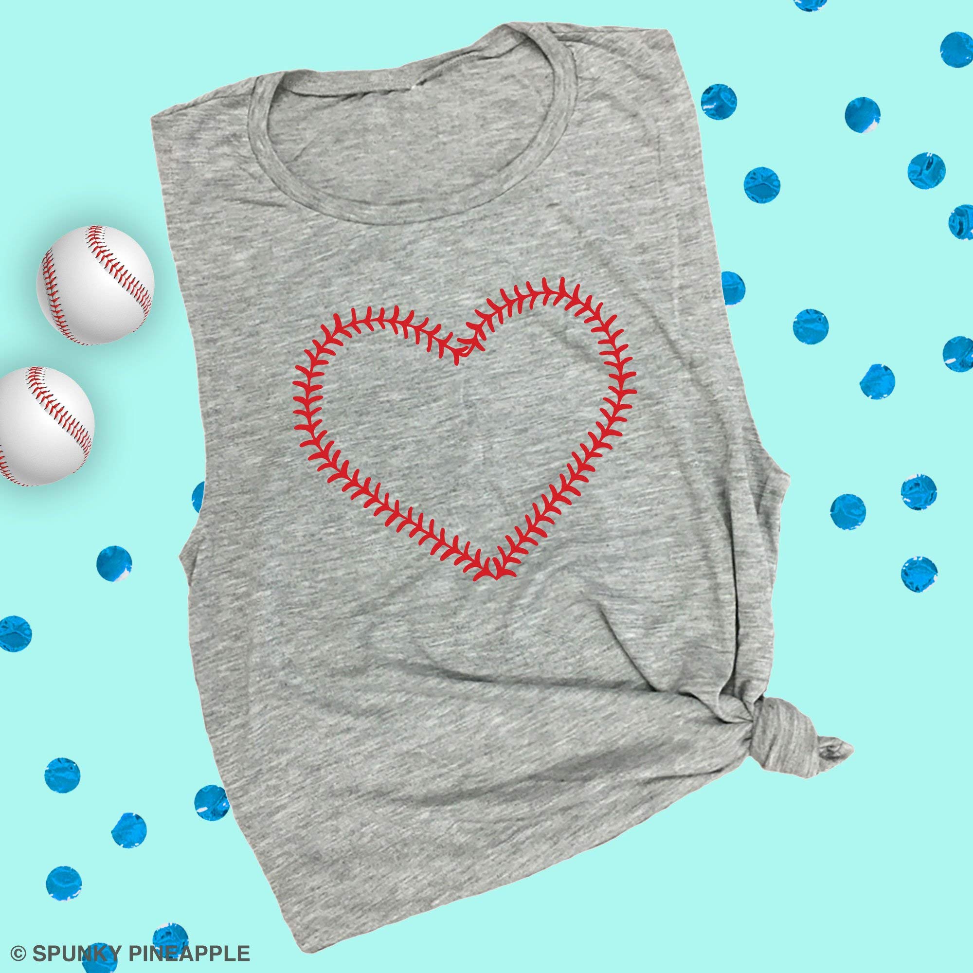 Baseball Heart Workout Muscle Tee - Athletic Performance T-Shirt for Gym & Training | Comfort Fit Activewear for Baseball Players & Fitness Enthusiasts