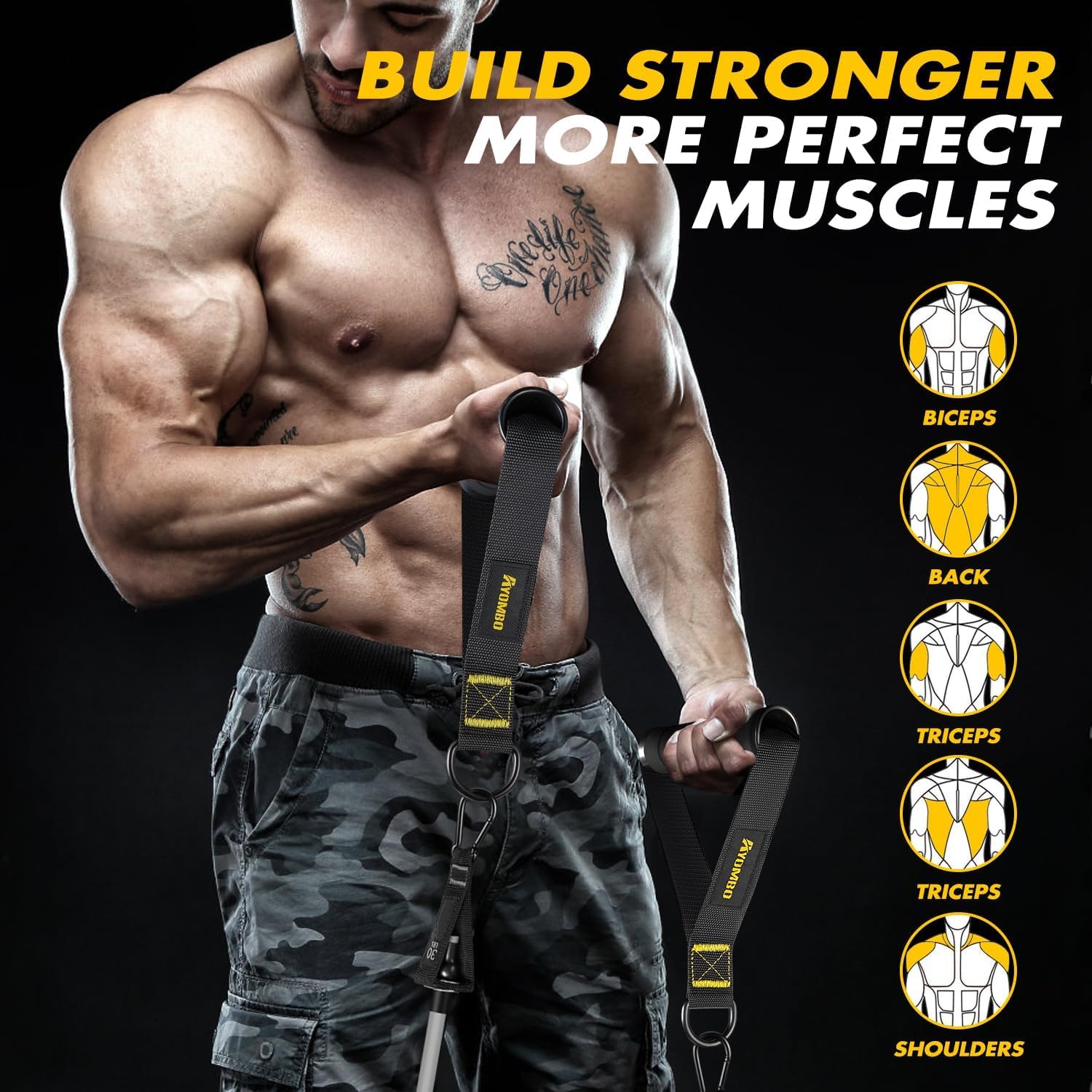 Heavy Duty Gym Cable Attachments for Home & Commercial Workouts - Durable Exercise Machine Grip Handles for Strength Training, Resistance Bands & Weight Lifting - Perfect for Men's Fitness Routines & CrossFit Workouts