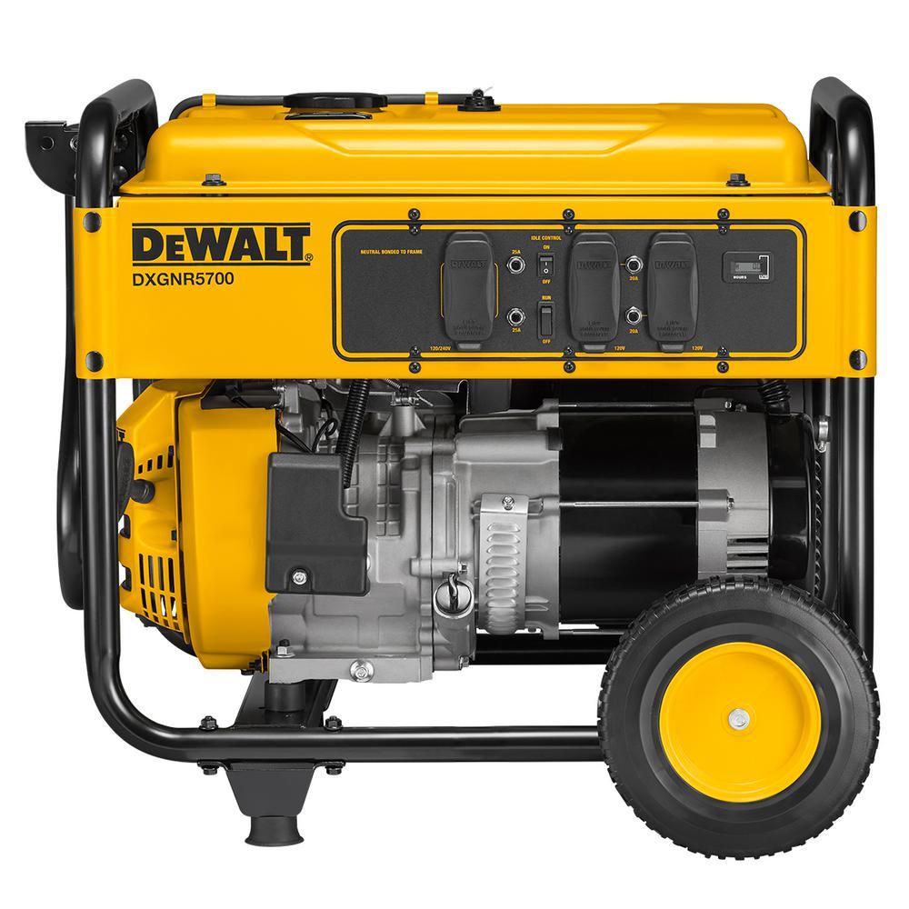 DEWALT DXGNR5700 5700W/7125W Portable Gas Generator with Auto Idle - Reliable Power for Job Sites, Camping & Emergency Backup