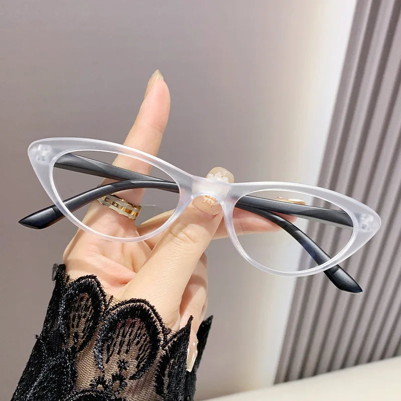 CCspace Unisex Full Rim Oval Cat Eye Polycarbonate Reading Glasses +1.50 to +4.00 Strength - Lightweight & Durable Eyewear for Reading, Work & Fashion
