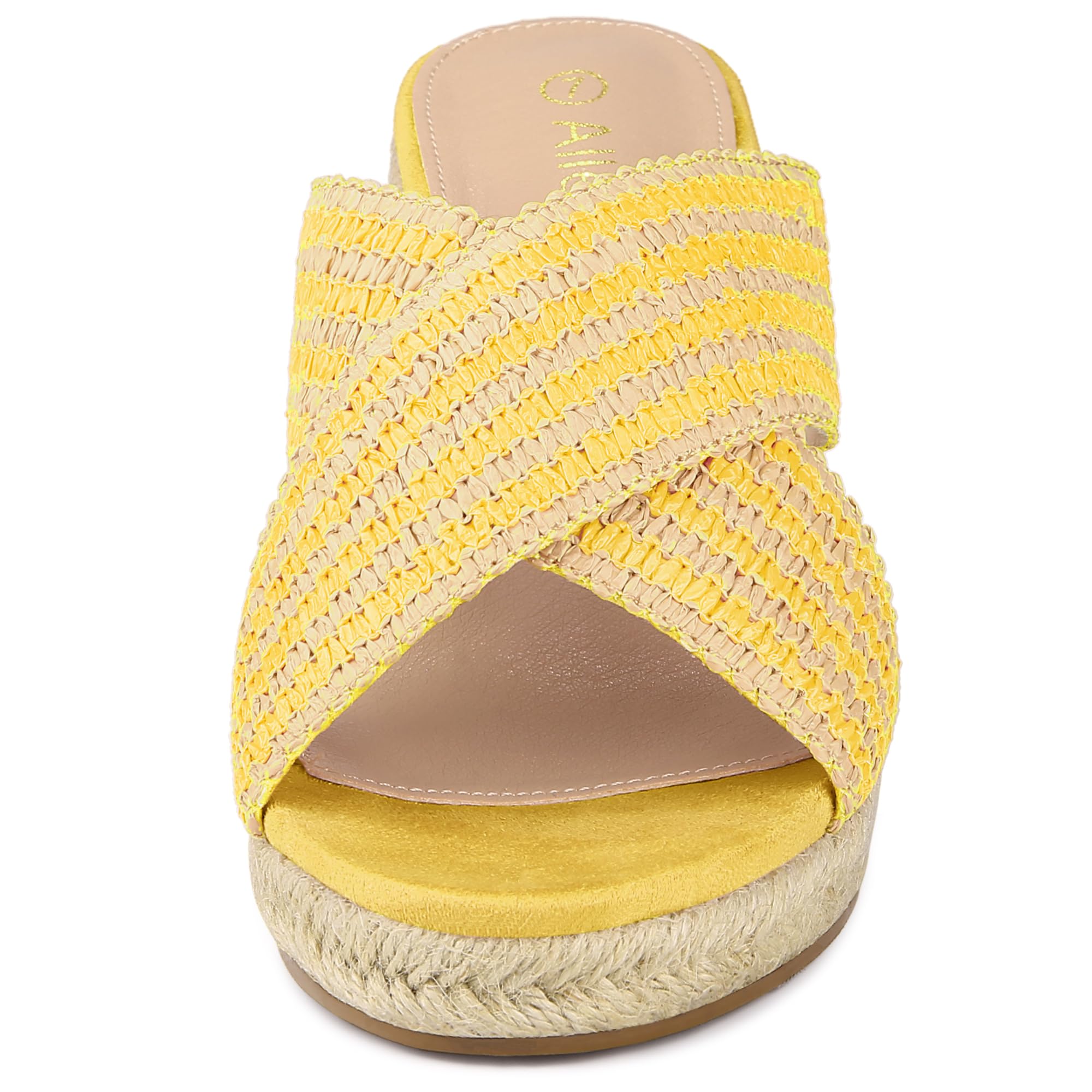 Allegra K Women's Espadrilles Wedge Sandals - Comfortable Slide Wedges for Summer, Beach & Casual Outings
