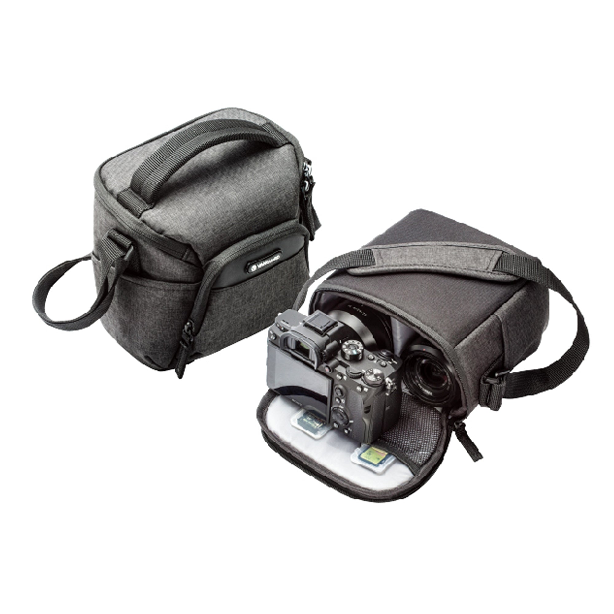 Vesta Aspire 21 Gray Camera Shoulder Bag - Waterproof DSLR Camera Case with Adjustable Strap for Nikon Canon Sony - Perfect for Travel Photography & Outdoor Shooting